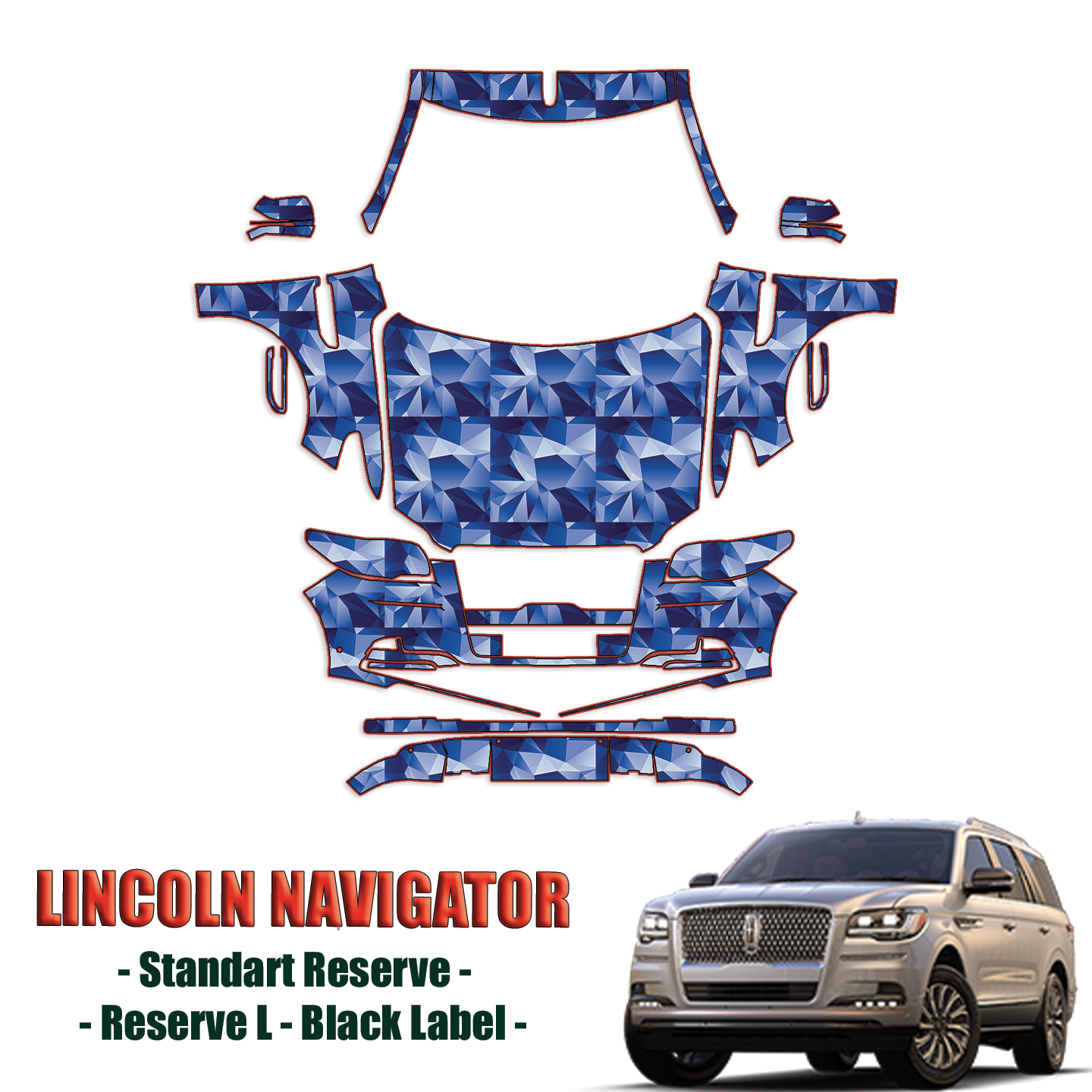 2022-2024 Lincoln Navigator Precut Paint Protection PPF Kit – Full Front