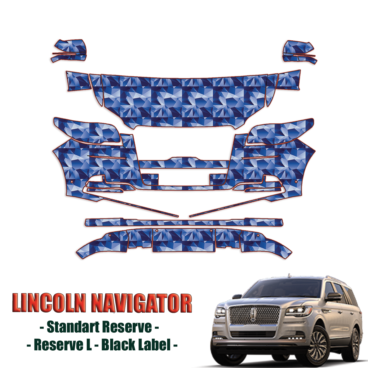 2022-2024 Lincoln Navigator Precut Paint Protection PPF Kit – Partial Front