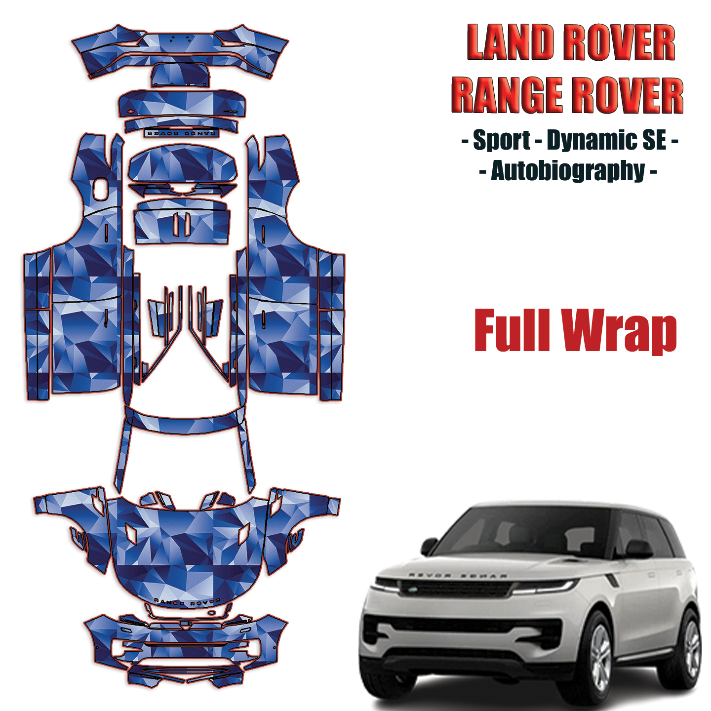 2023-2024 Land Rover Range Rover -Sport Dynamic SE, Autobiography Paint Protection Kit – Full Wrap Vehicle