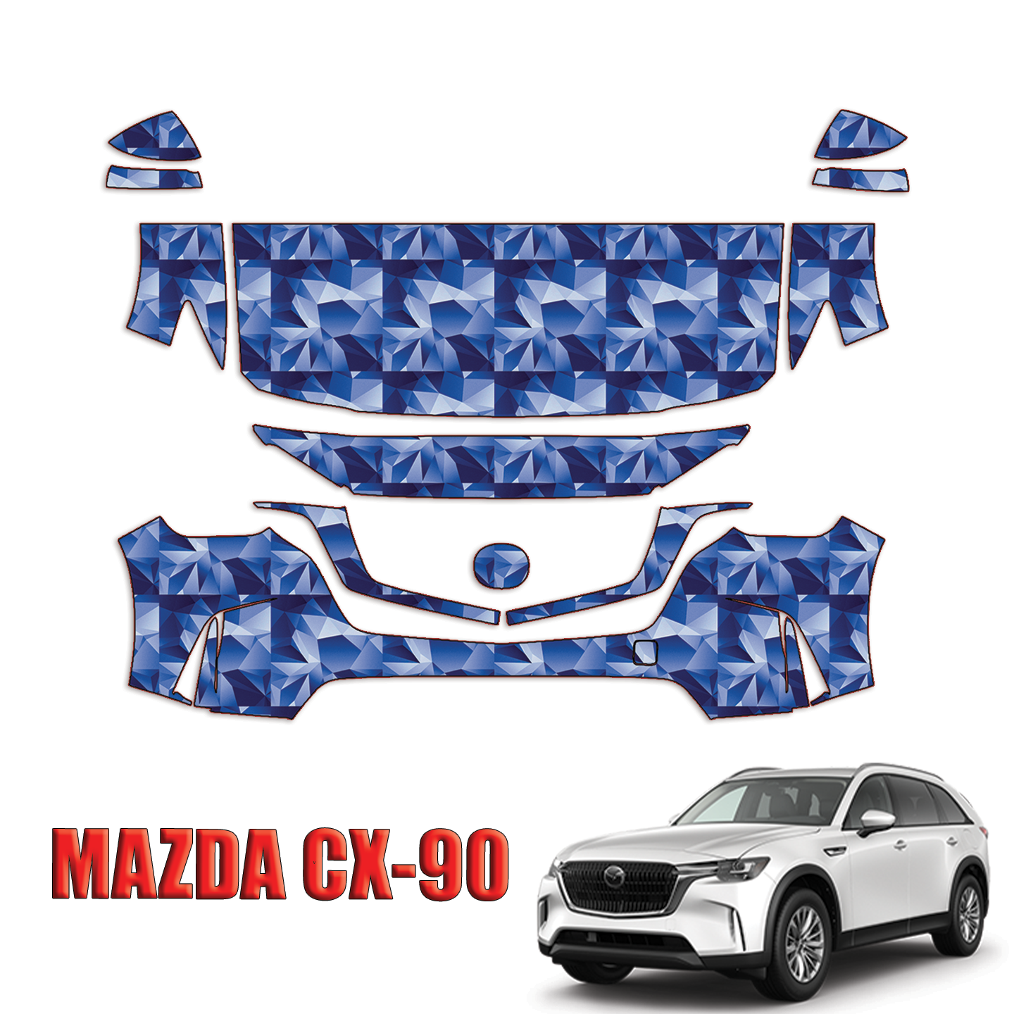 2024-2025 Mazda CX-90 Precut Paint Protection PPF Kit – Partial Front