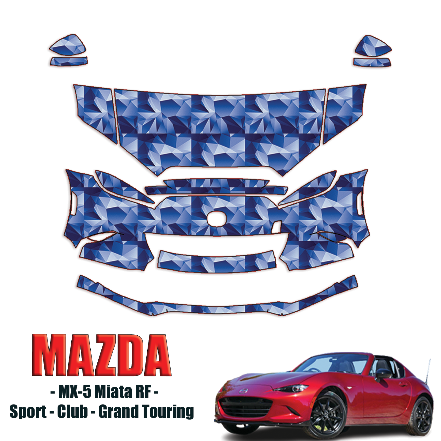 2016-2024 Mazda MX5 Miata RF Precut Paint Protection Kit – Partial Front
