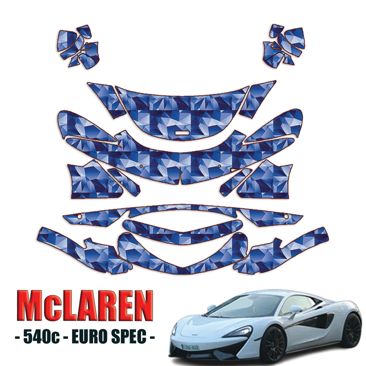 2016-2024 McLaren 540C – Euro Spec Precut Paint Protection Kit – Partial Front