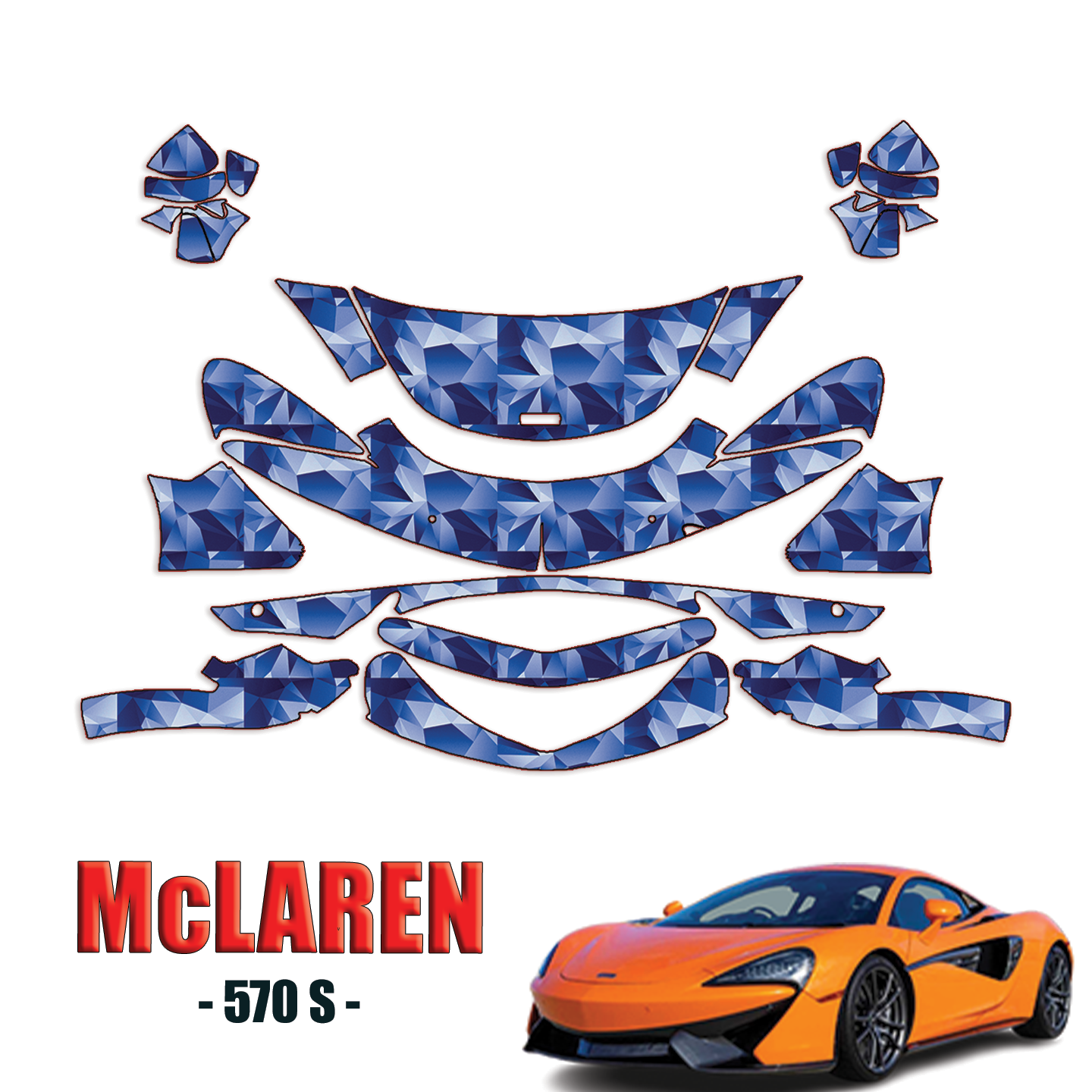 2016-2017 McLaren 570S PPF Precut Paint Protection Kit  Partial Front