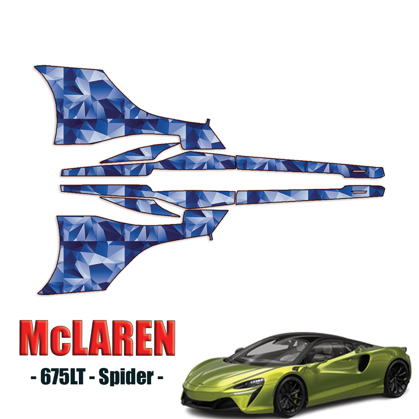 2016-2018 McLaren 675LT – Spider Precut Paint Protection Kit Rocker Panels
