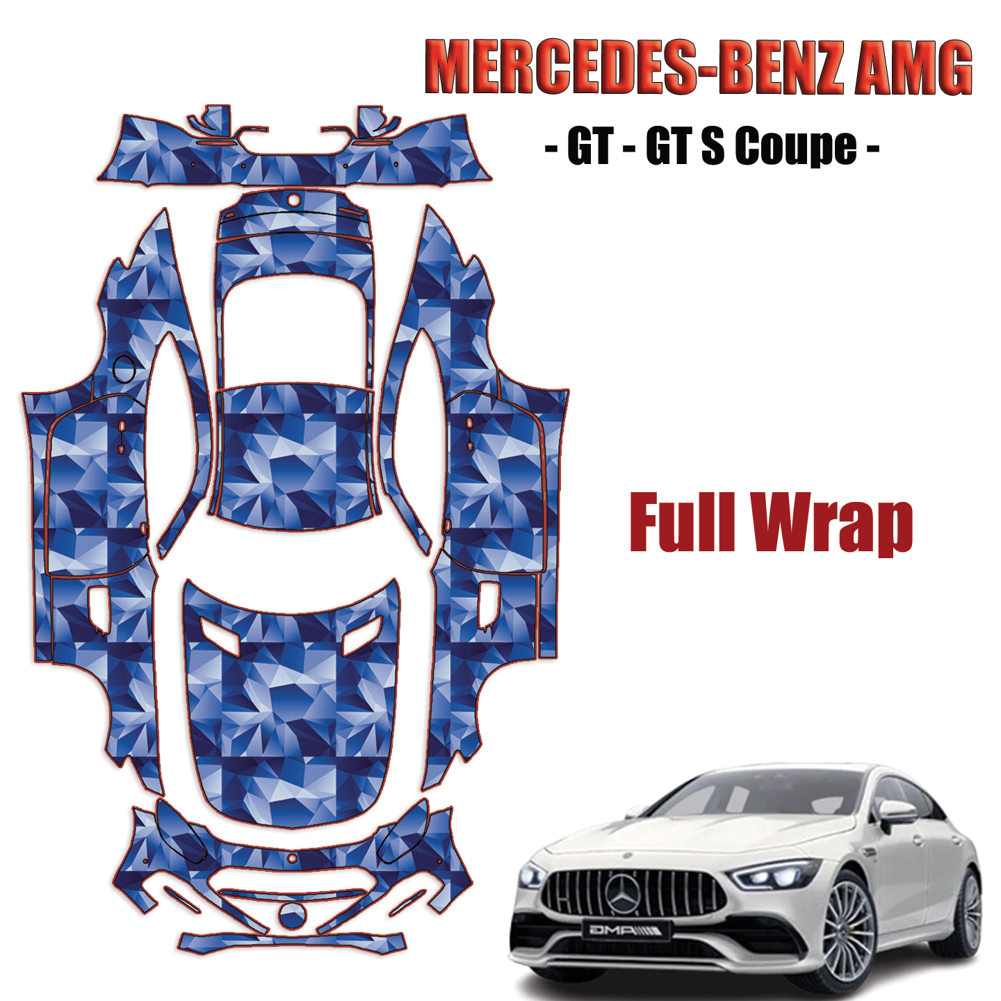 2018-2023 Mercedes-Benz AMG – GT, GT S Coupe Paint Protection Kit – Full Wrap Vehicle