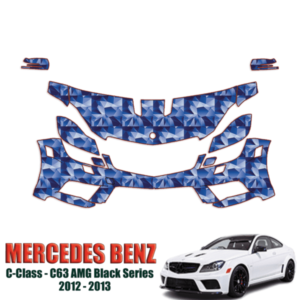 2012-2013 Mercedes Benz C-Class C63 AMG Black Series Coupe Precut Paint Protection Kit – Partial Front