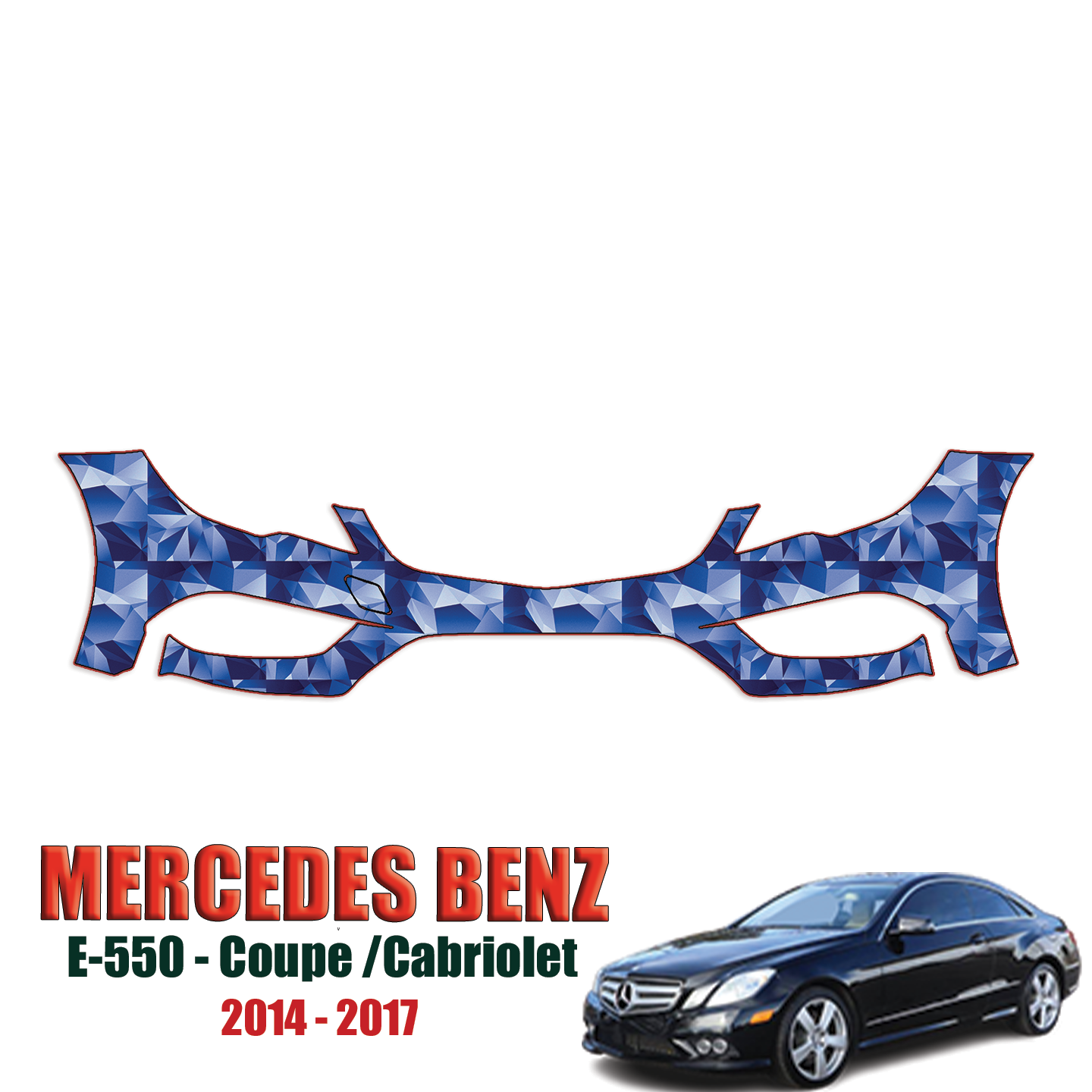 2014-2017 Mercedes Benz E-550 Precut Paint Protection Kit – Front Bumper