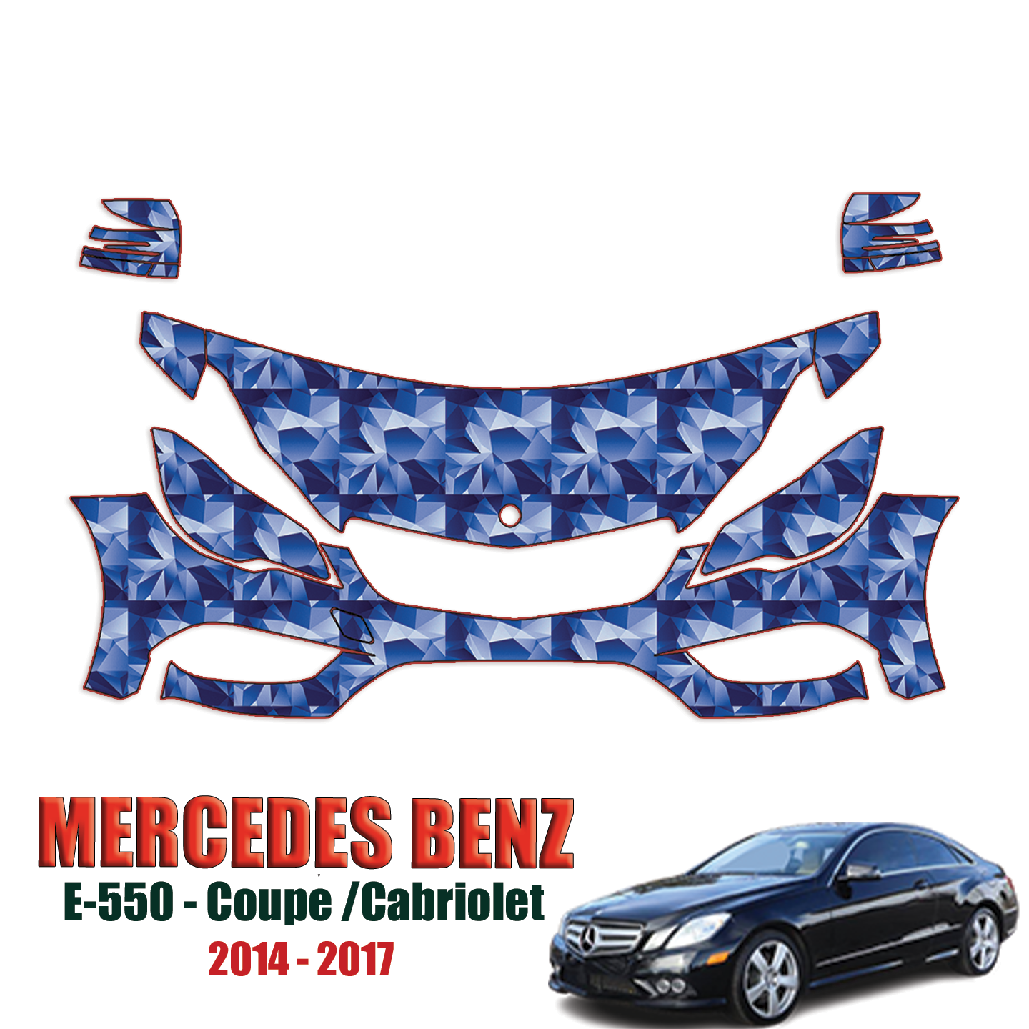 2014-2017 Mercedes Benz E-550 Pre Cut Paint Protection Kit – Partial Front