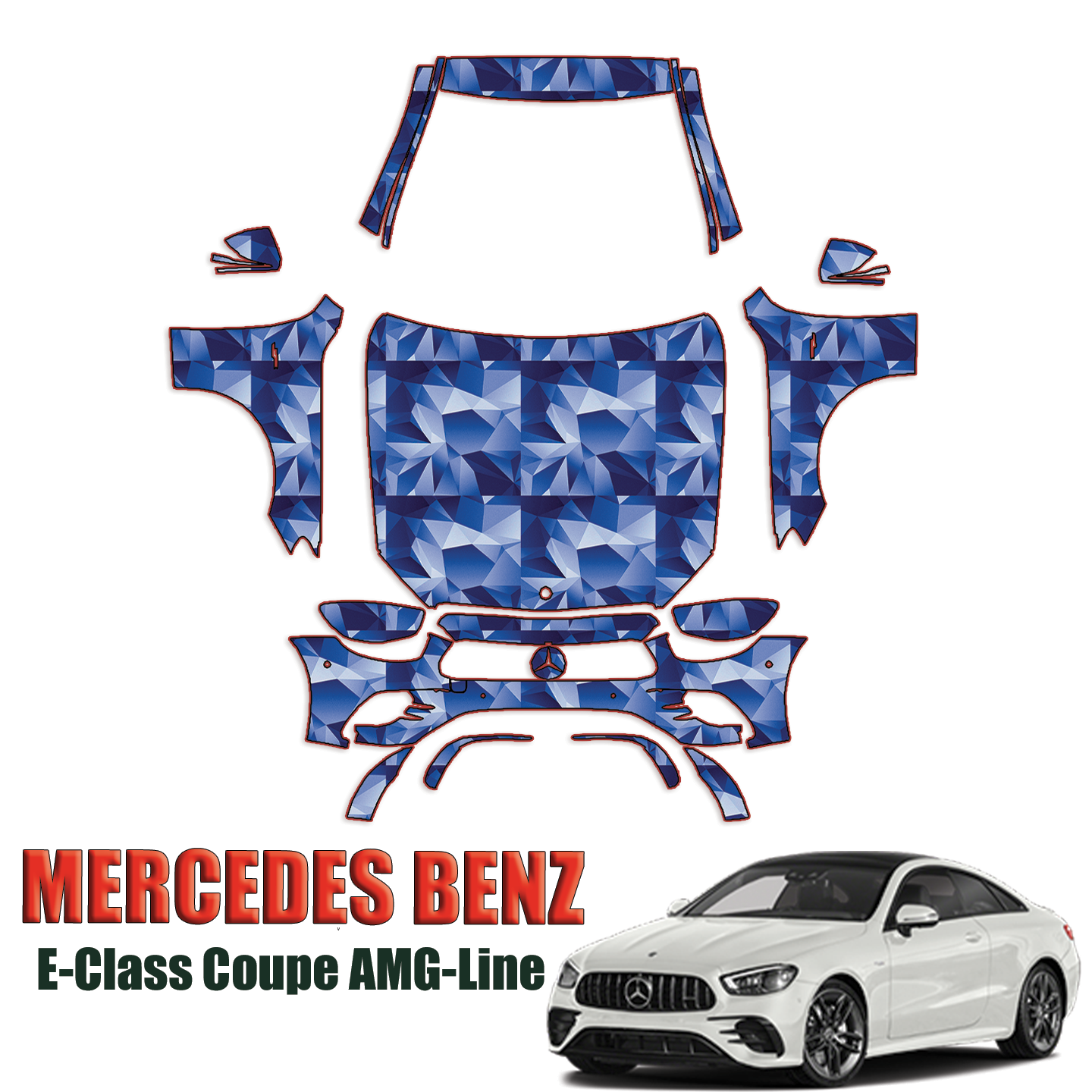 2021-2024 Mercedes Benz E-Class Coupe AMG-Line Precut Paint Protection Kit – Full Front