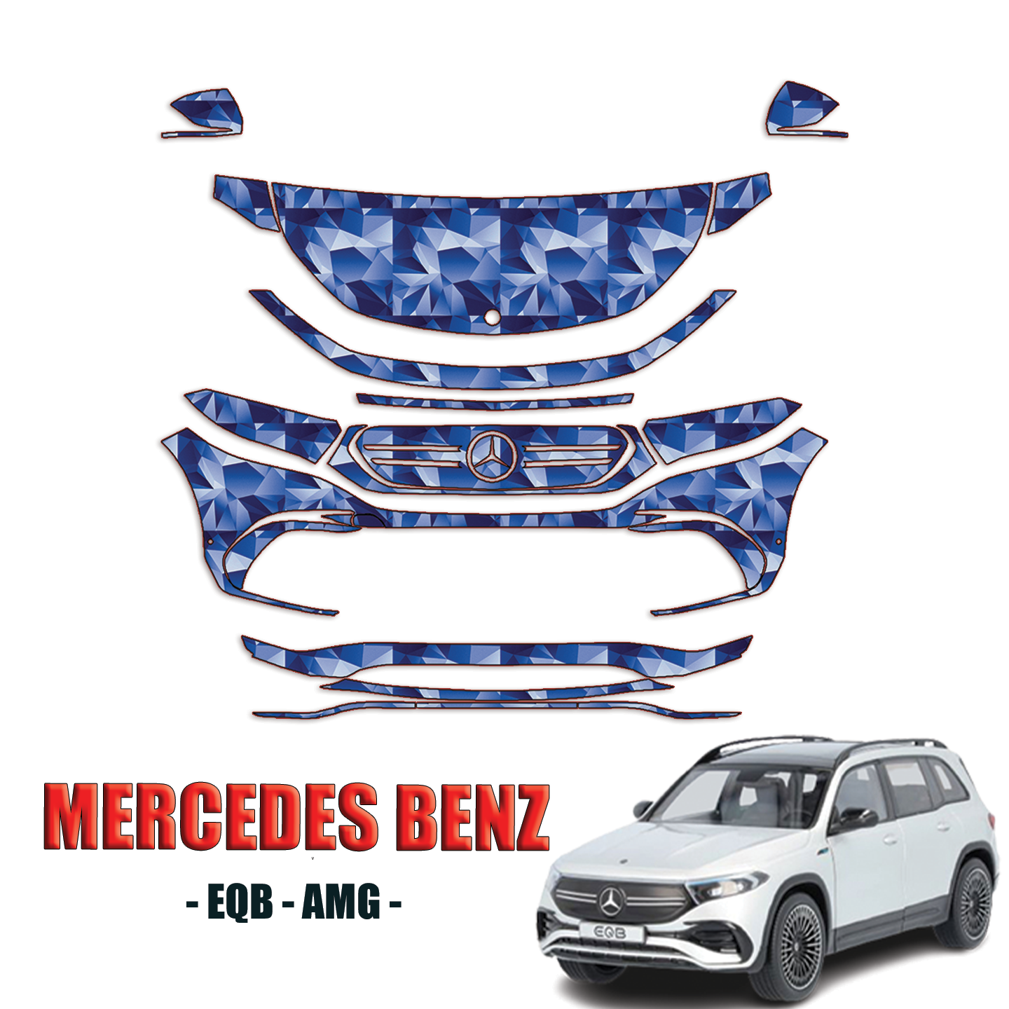 2022-2023 Mercedes Benz EQB Precut Paint Protection PPF Kit – Partial Front