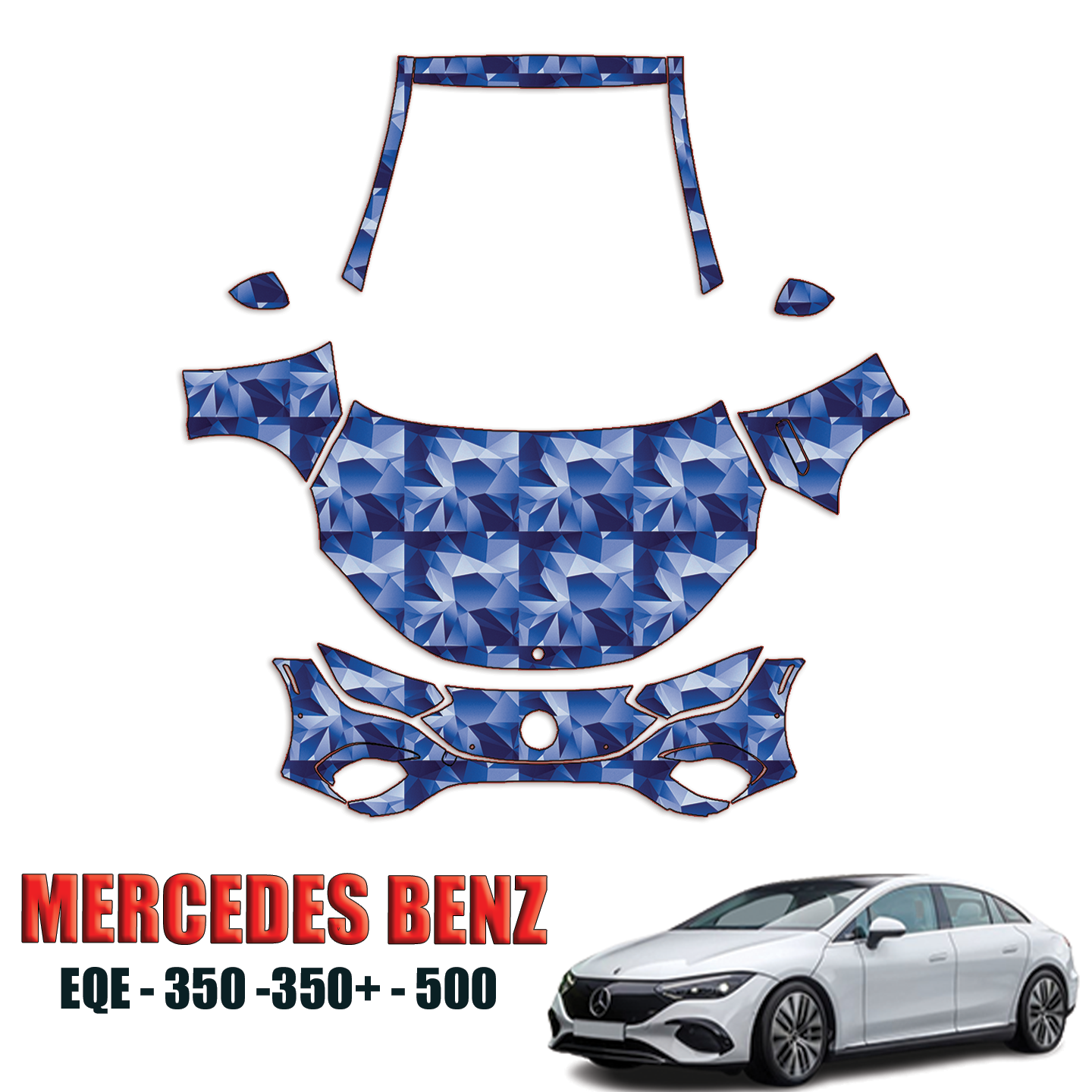 2023-2024 Mercedes Benz EQE – EQE350, EQE350+, EQE500 Precut Paint Protection Kit – Full Front