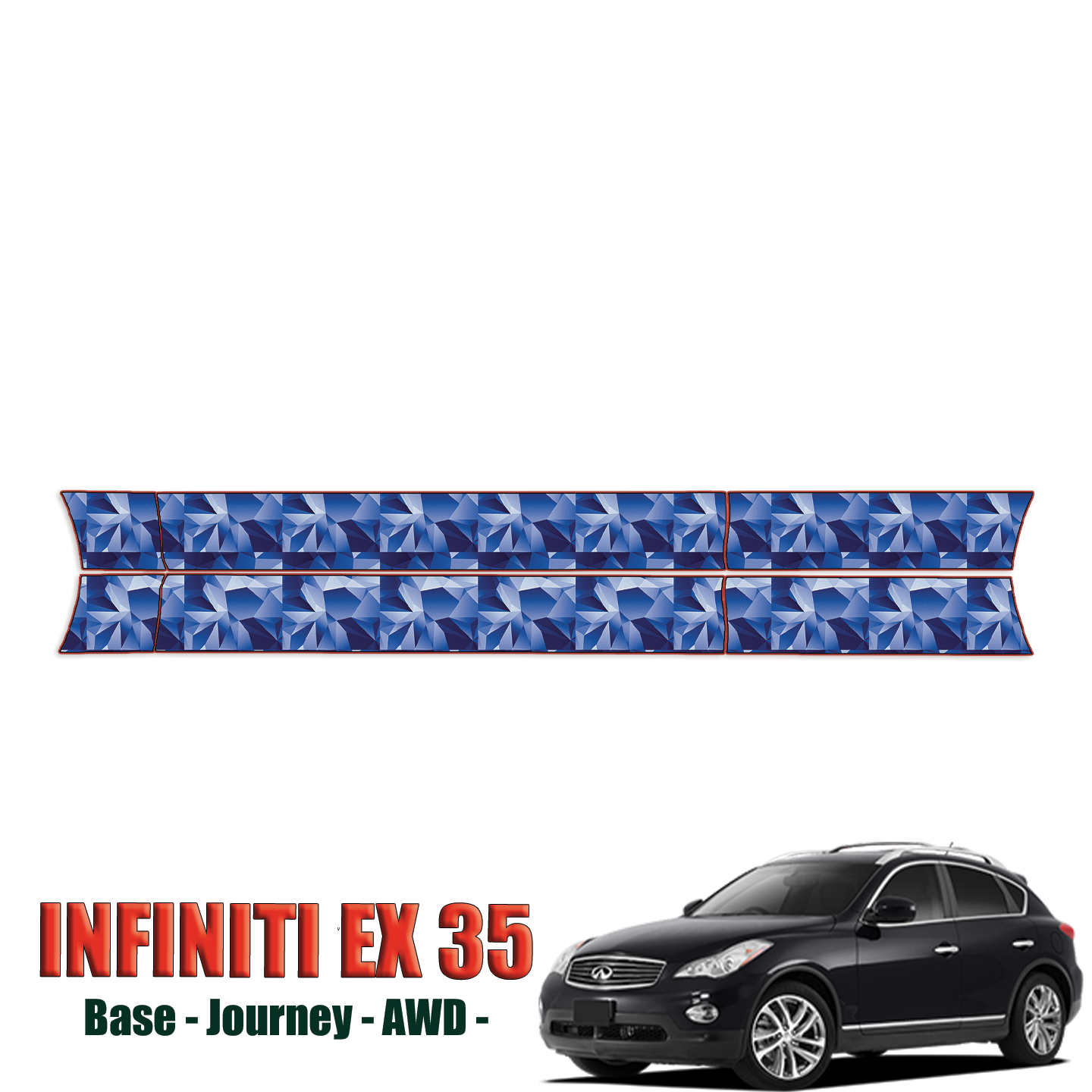 2008-2023 Infiniti EX35 – Base, Journey, AWD Precut Paint Protection Kit – Rocker Panels