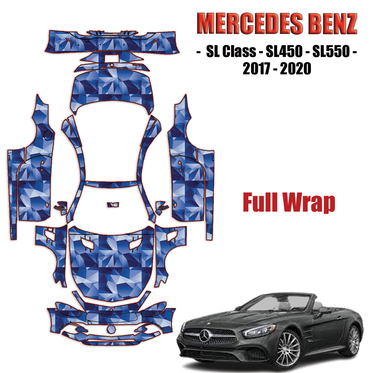 2017-2020 Mercedes Benz – SL450 – SL550 Paint Protection Kit – Full Wrap Vehicle