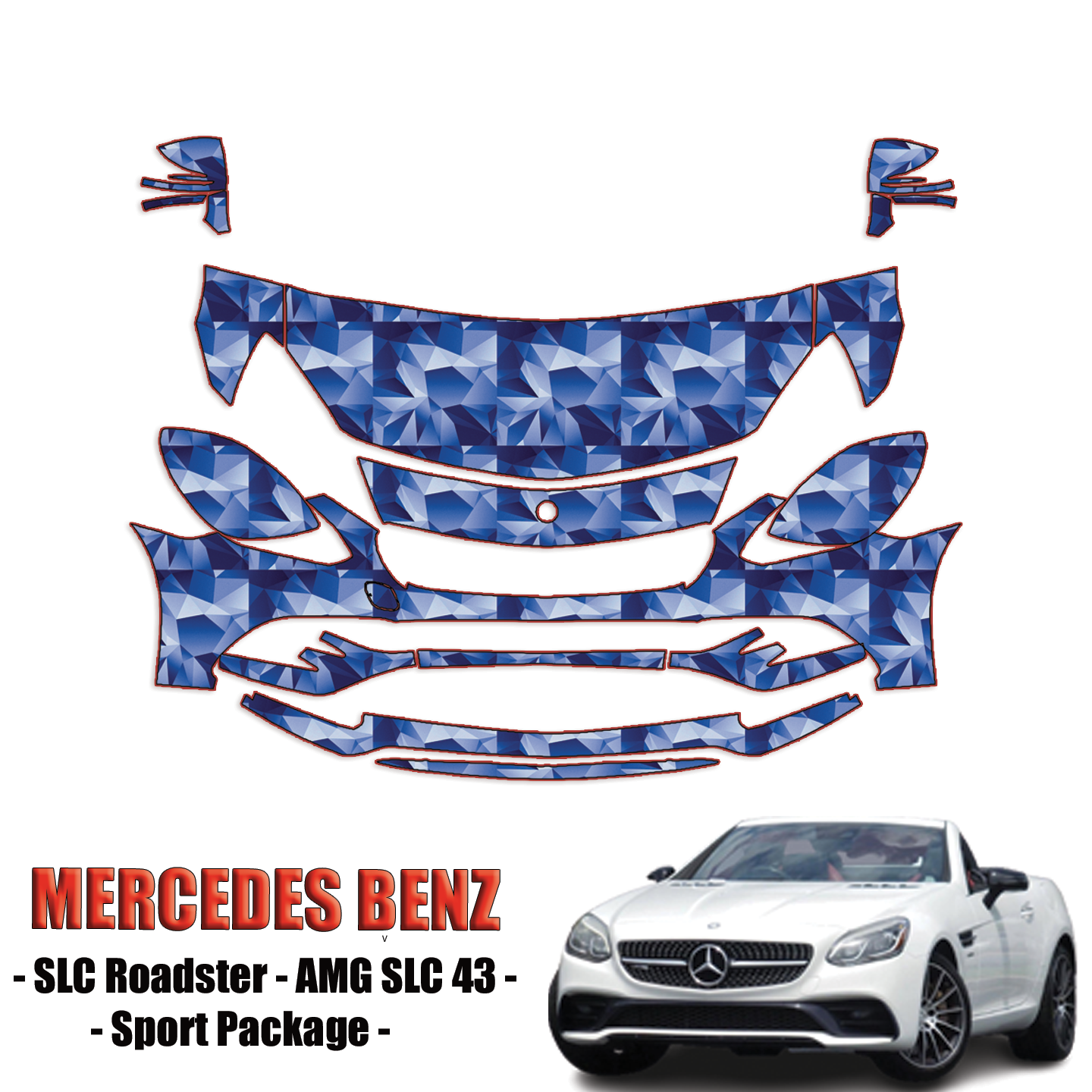 2017-2023 Mercedes Benz SLC Roadster AMG SLC43 Precut Paint Protection Kit – Partial Front