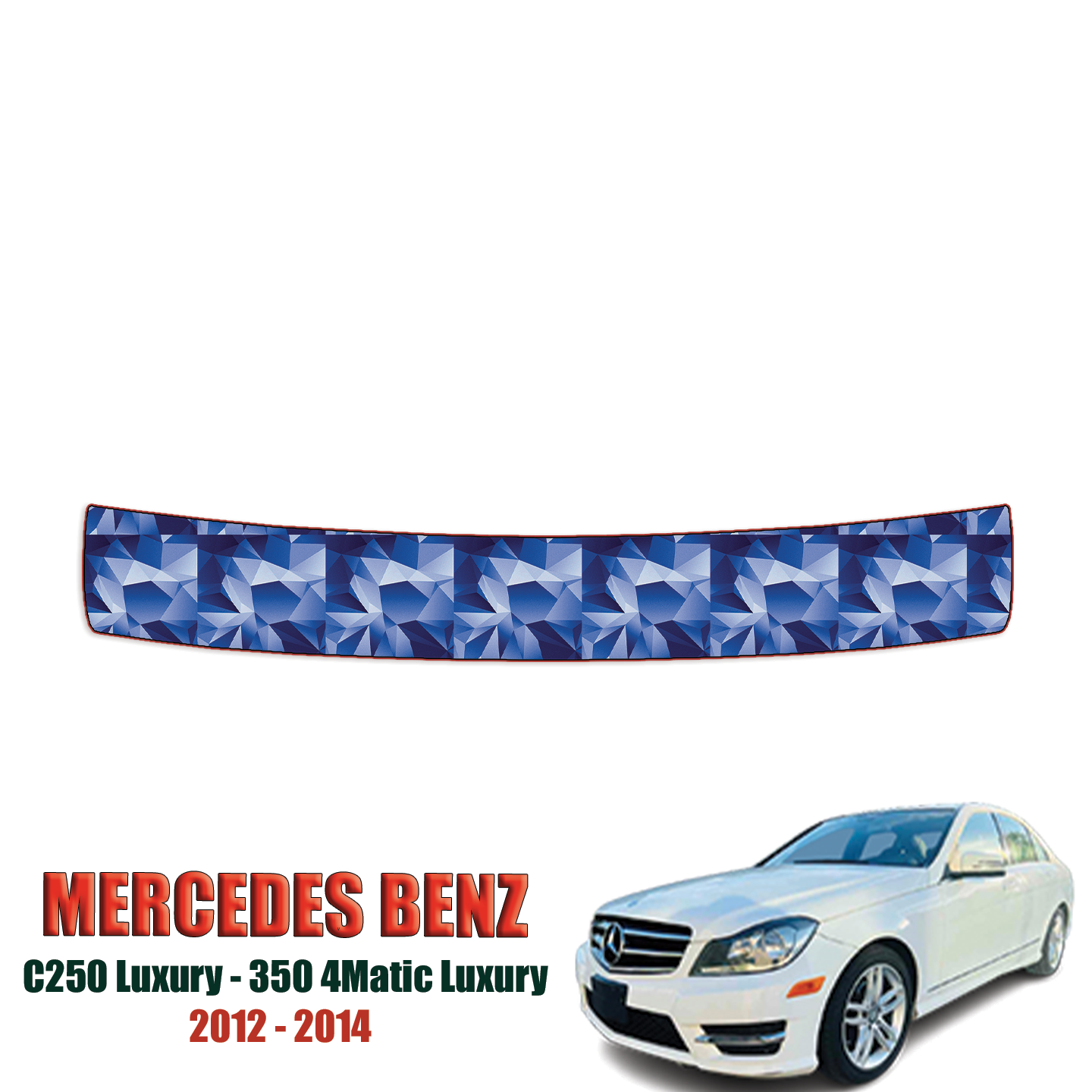 2012-2014 Mercedes Benz C-Class, C250 Luxury, 300 4matic Luxury Precut Paint Protection Kit – Bumper Step