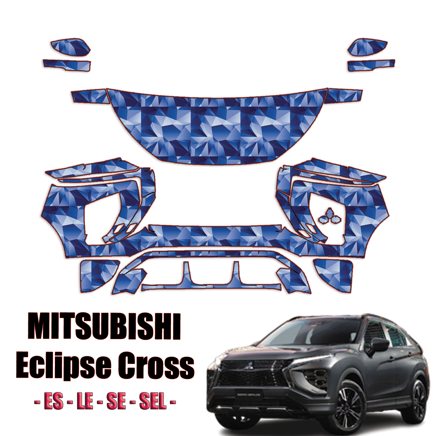 2022-2024 Mitsubishi Eclipse Cross PPF Kit Pre Cut Paint Protection Kit  Partial Front