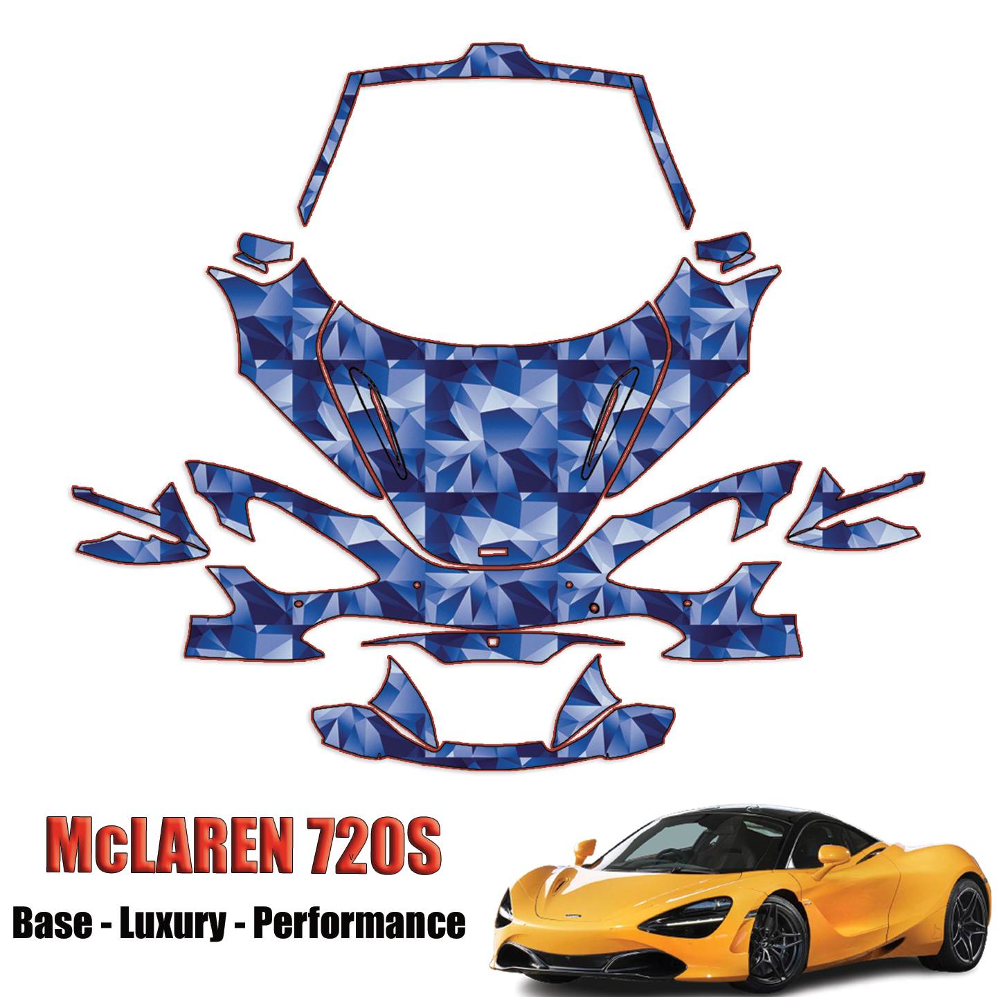 2019-2023 McLaren 720S Precut Paint Protection Kit – Full Front