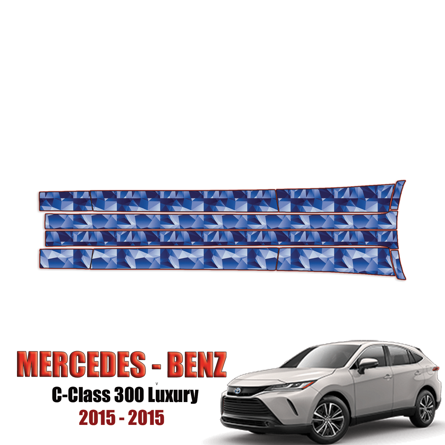 2015-2015 Mercedes Benz C-Class 300 Luxury Precut Paint Protection Kit – Rocker Panels
