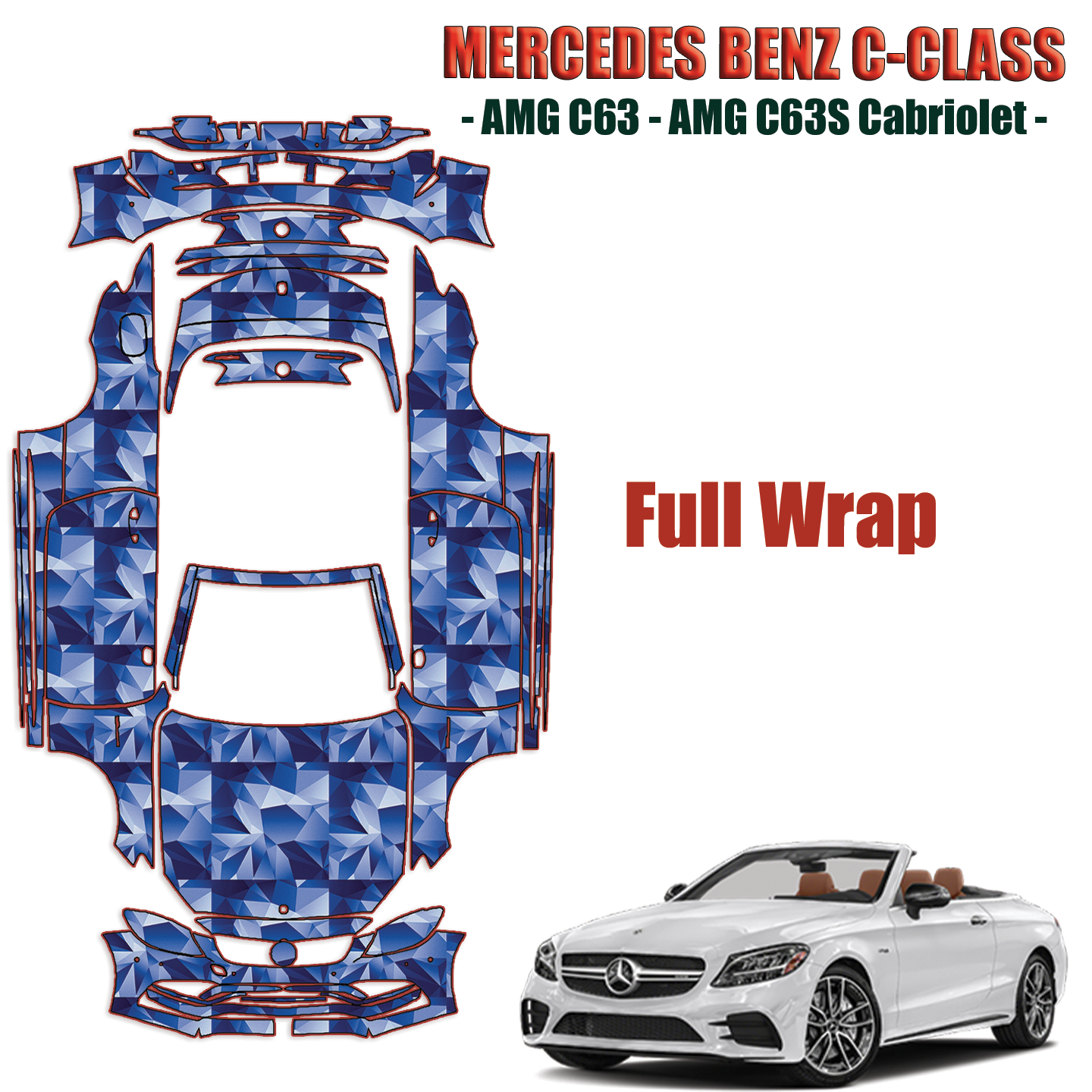  2019-2023 Mercedes-Benz C-Class – AMG C63, AMG C63S Precut Paint Protection Kit – Full Wrap Vehicle