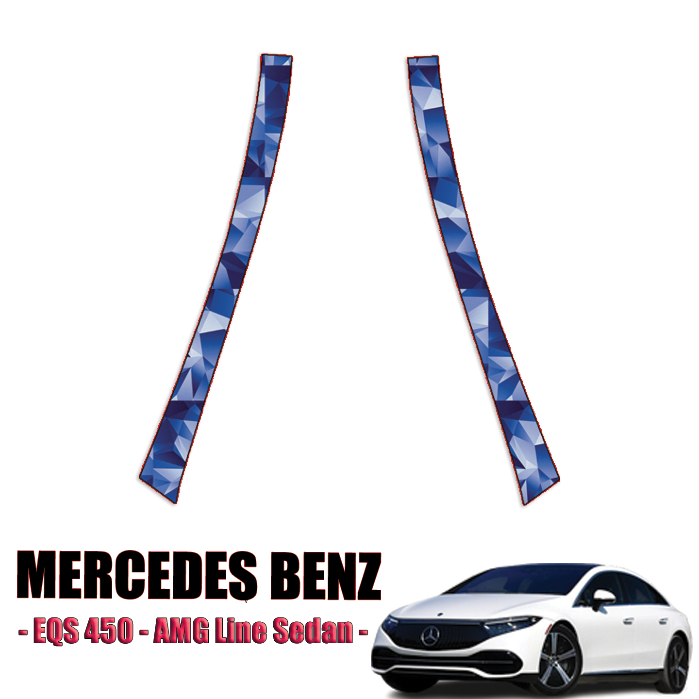 2022-2023 Mercedes-Benz EQS 450 – AMG Line Sedan Paint Protection Kit – A Pillars + Rooftop