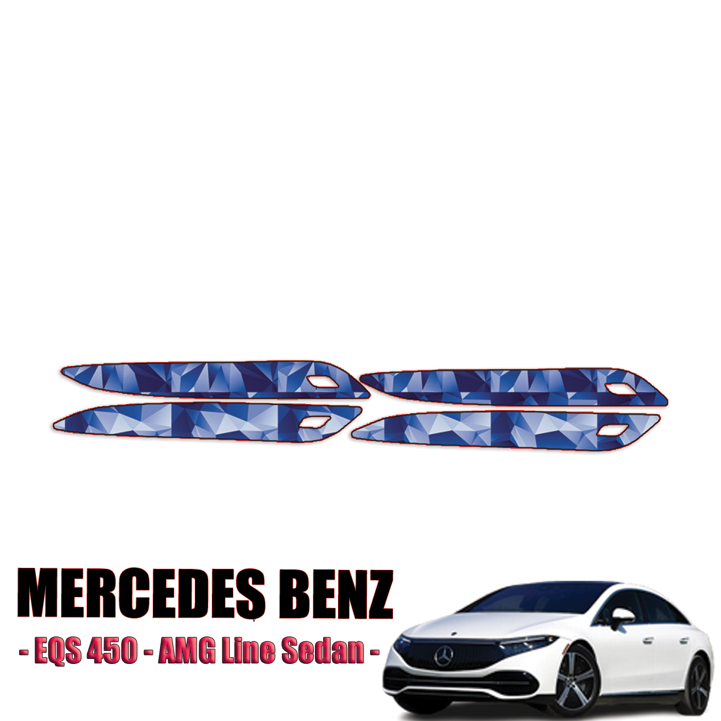 2022-2023 Mercedes-Benz EQS 450 – AMG Line Sedan Precut Paint Protection Kit – Door Cups