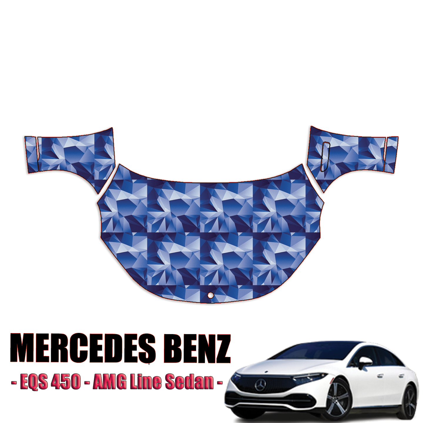 2022-2023 Mercedes-Benz EQS 450 – AMG Line Sedan Precut Paint Protection Kit – Full Hood + Fenders
