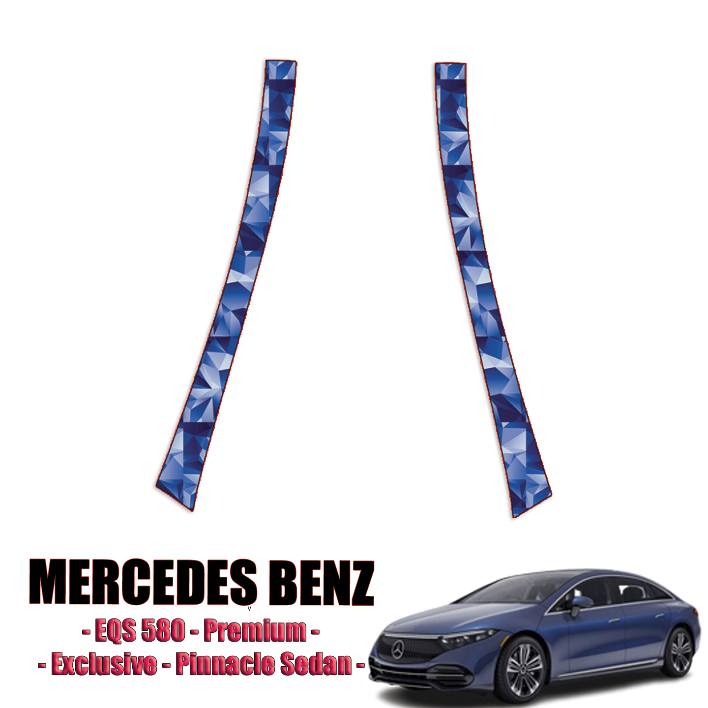 2022-2023 Mercedes-Benz EQS 580 – Premium, Exclusive, Pinnacle Sedan Paint Protection Kit – A Pillars + Rooftop