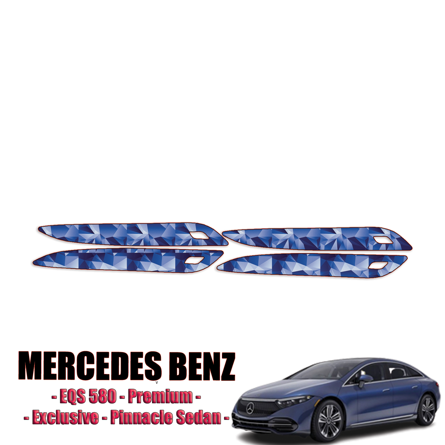 2022-2023 Mercedes-Benz EQS 580 – Premium, Exclusive, Pinnacle Sedan Precut Paint Protection Kit – Door Cups