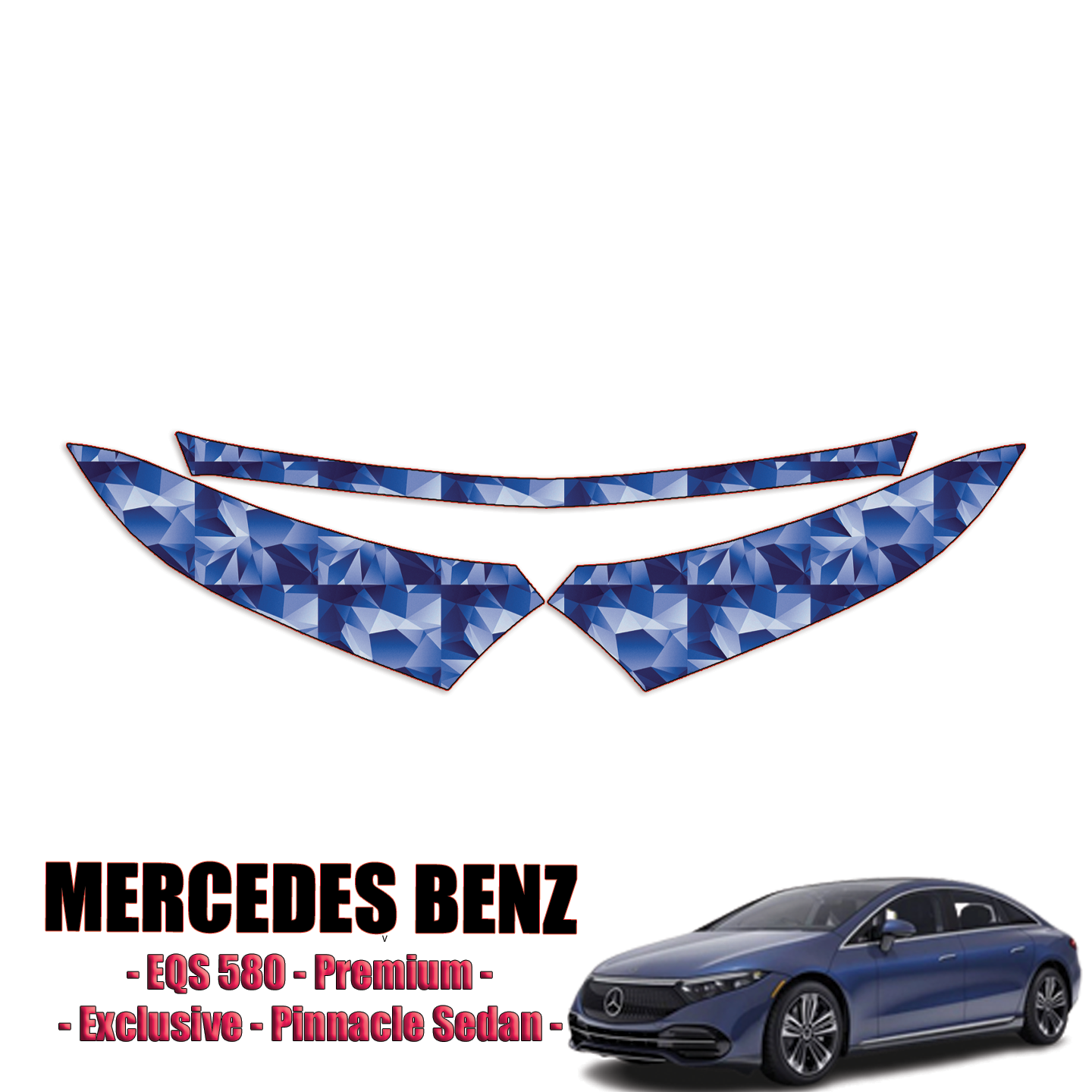2022-2023 Mercedes-Benz EQS 580 – Premium, Exclusive, Pinnacle Sedan Pre Cut Paint Protection Kit – Headlights