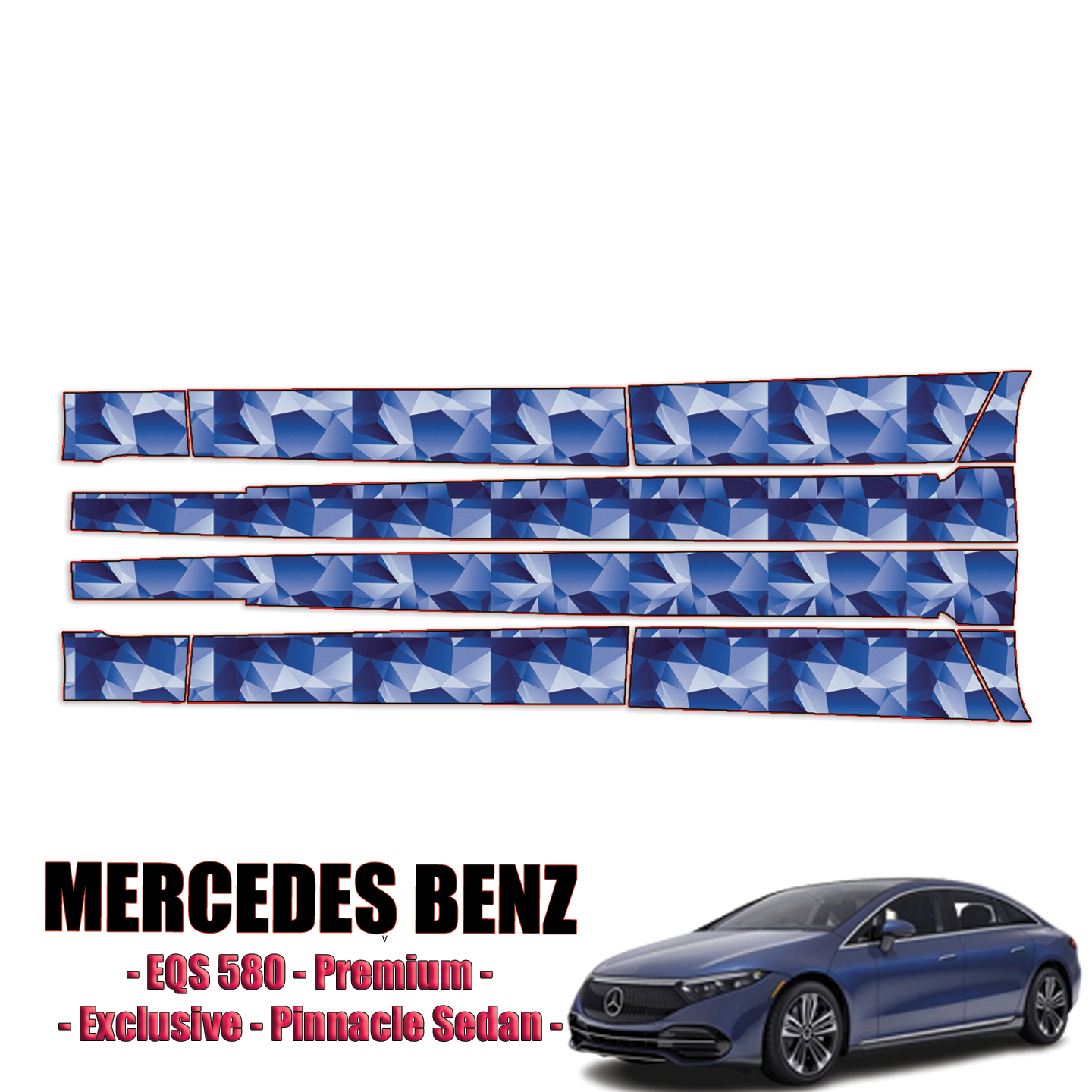 2022-2023 Mercedes-Benz EQS 580 – Premium, Exclusive, Pinnacle Sedan Precut Paint Protection Kit – Rocker Panels