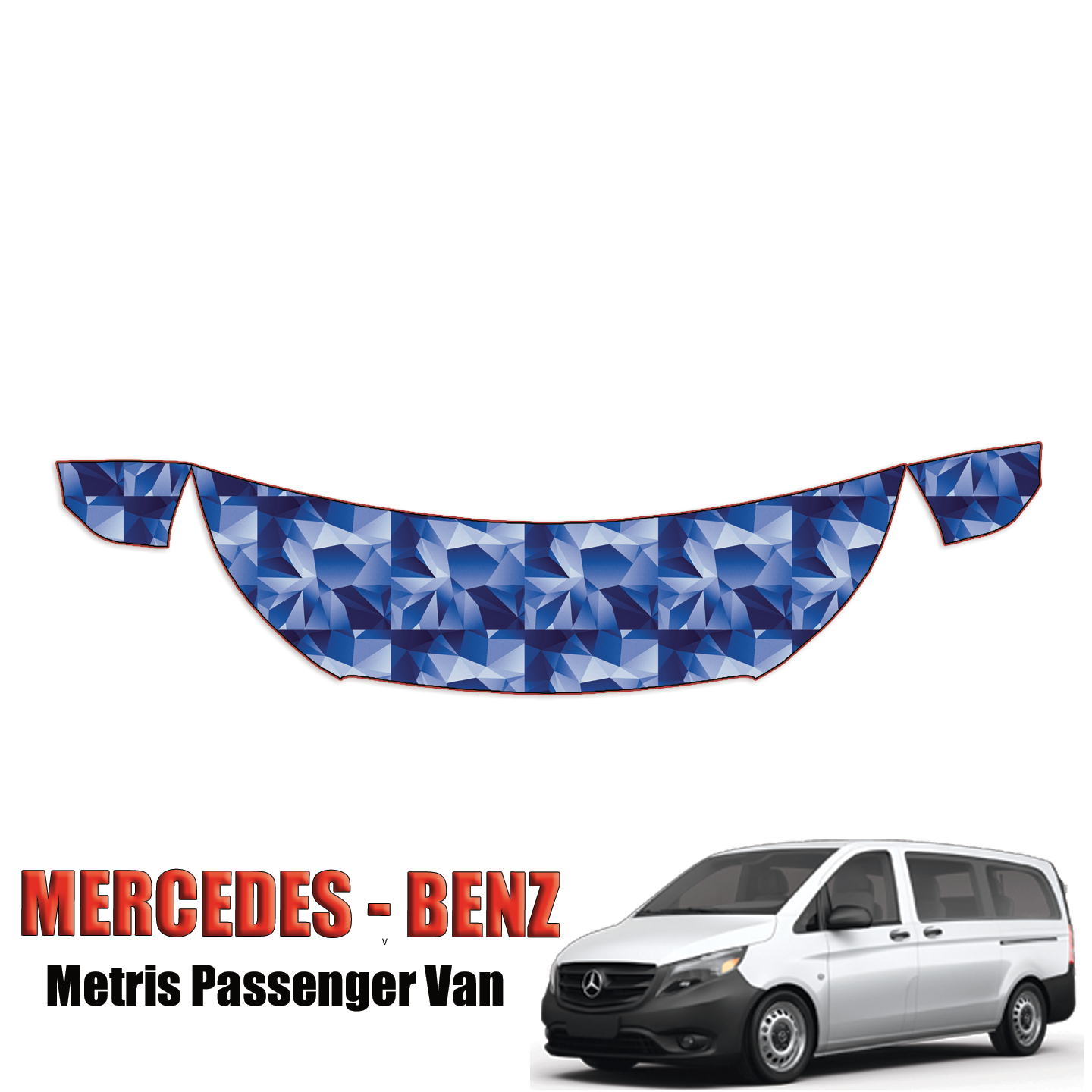 2016-2023 Mercedes-Benz Metris Passenger Van Precut Paint Protection – Partial Hood + Fenders