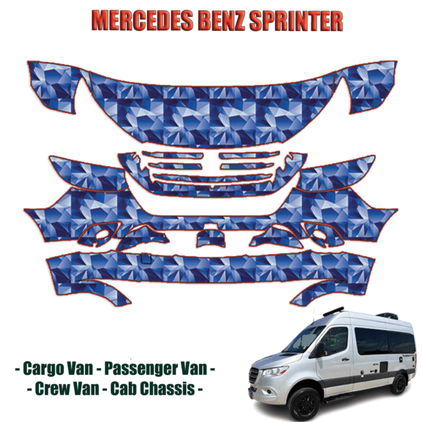 2019-2024 Mercedes-Benz Sprinter Van Precut Paint Protection Kit PPF – Partial Front