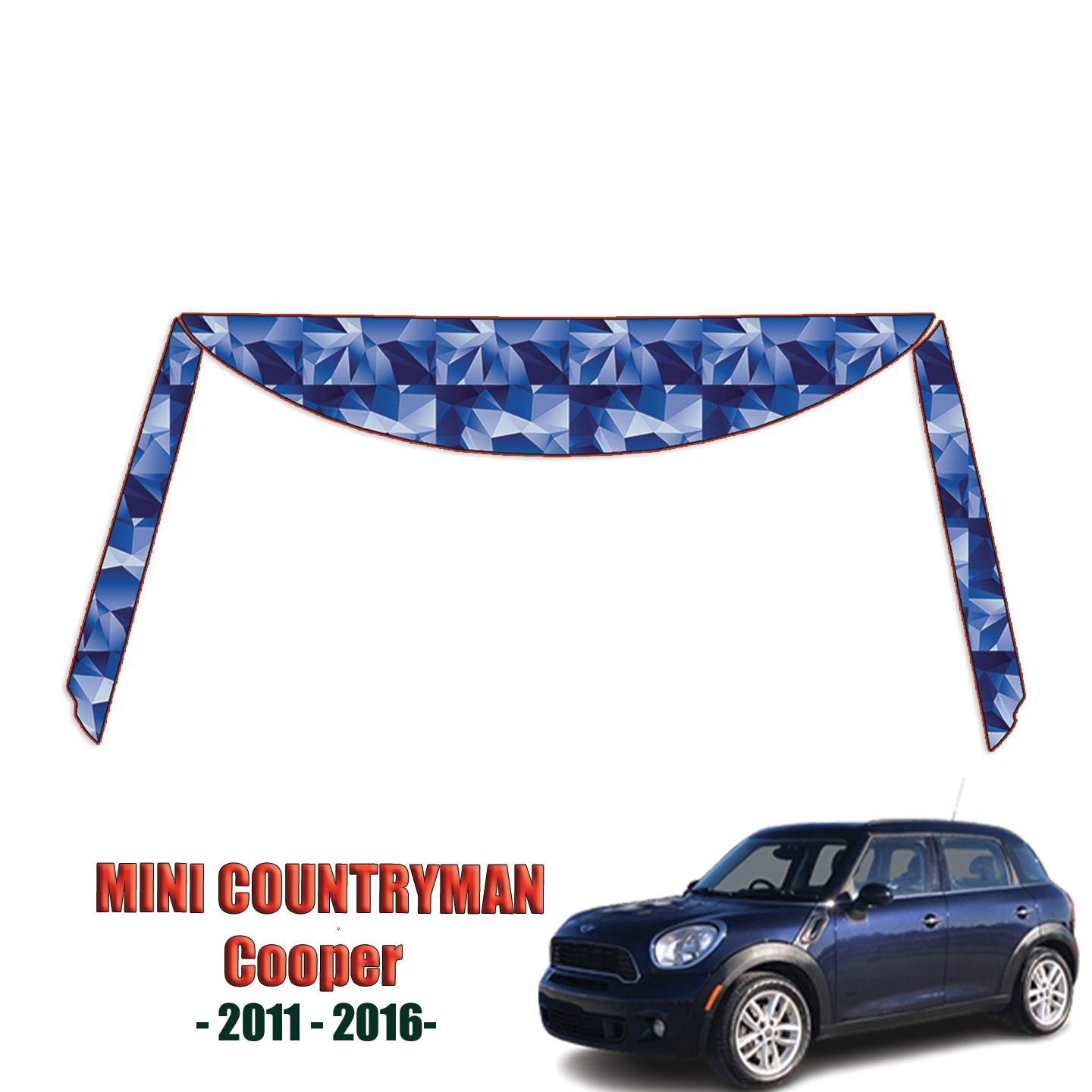 2011-2016 Mini Countryman Cooper Pre Cut Paint Protection Kit – A Pillars + Rooftop