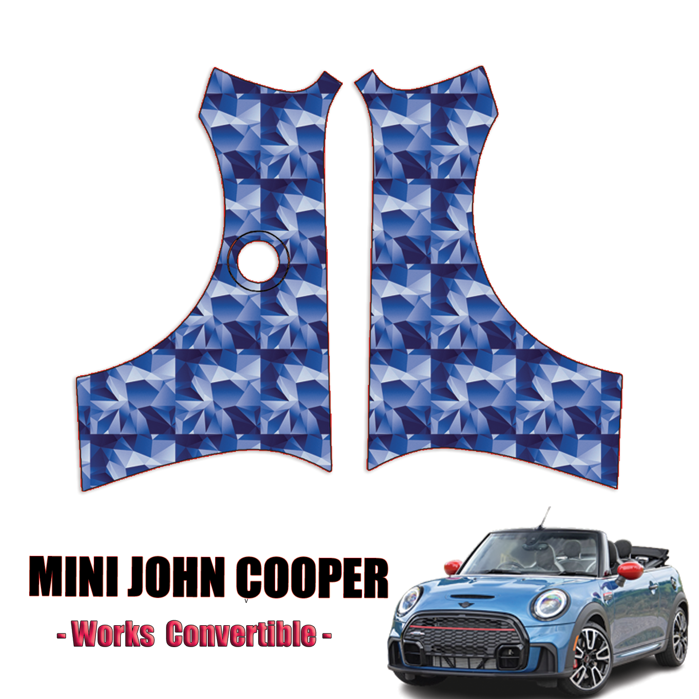 2022 – 2023 Mini John Cooper Works Convertible Precut Paint Protection Kit – Quarter Panels