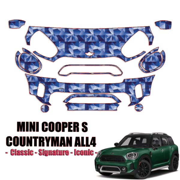 2021-2024 Mini Cooper S Countryman ALL4 Pre Cut Paint Protection Kit – Partial Front