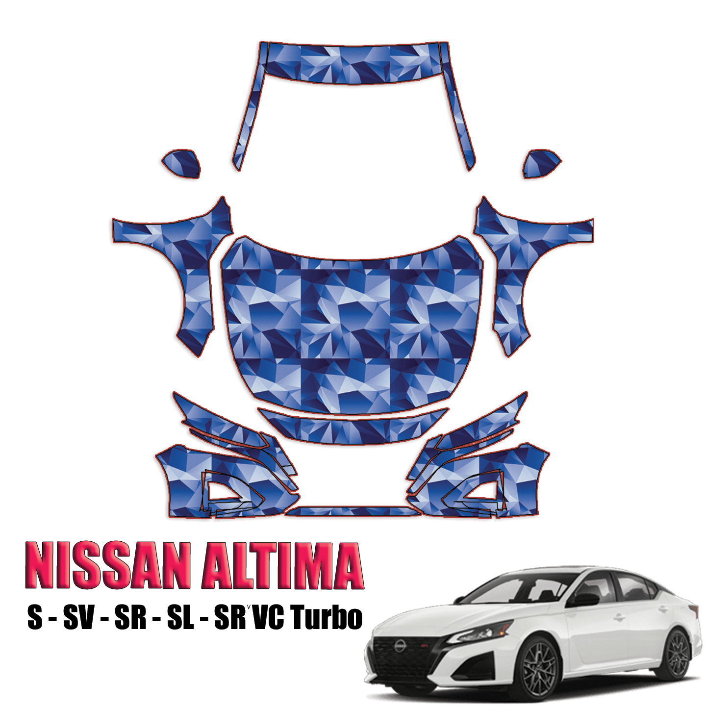 2023-2024 Nissan Altima Precut Paint Protection Kit – Full Front + A Pillars + Rooftop
