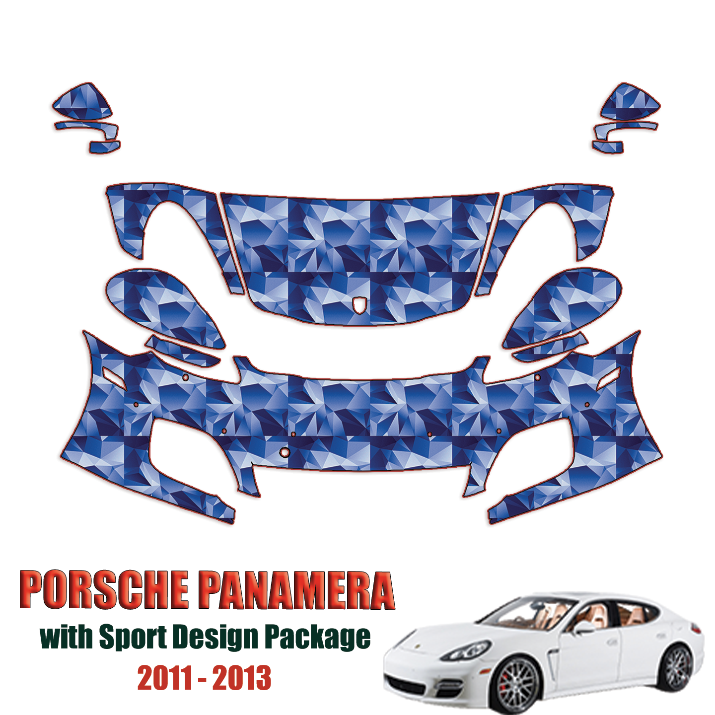 2011-2013 Porsche Panamera with Sport Design Package Precut Paint Protection Kit – Partial Front