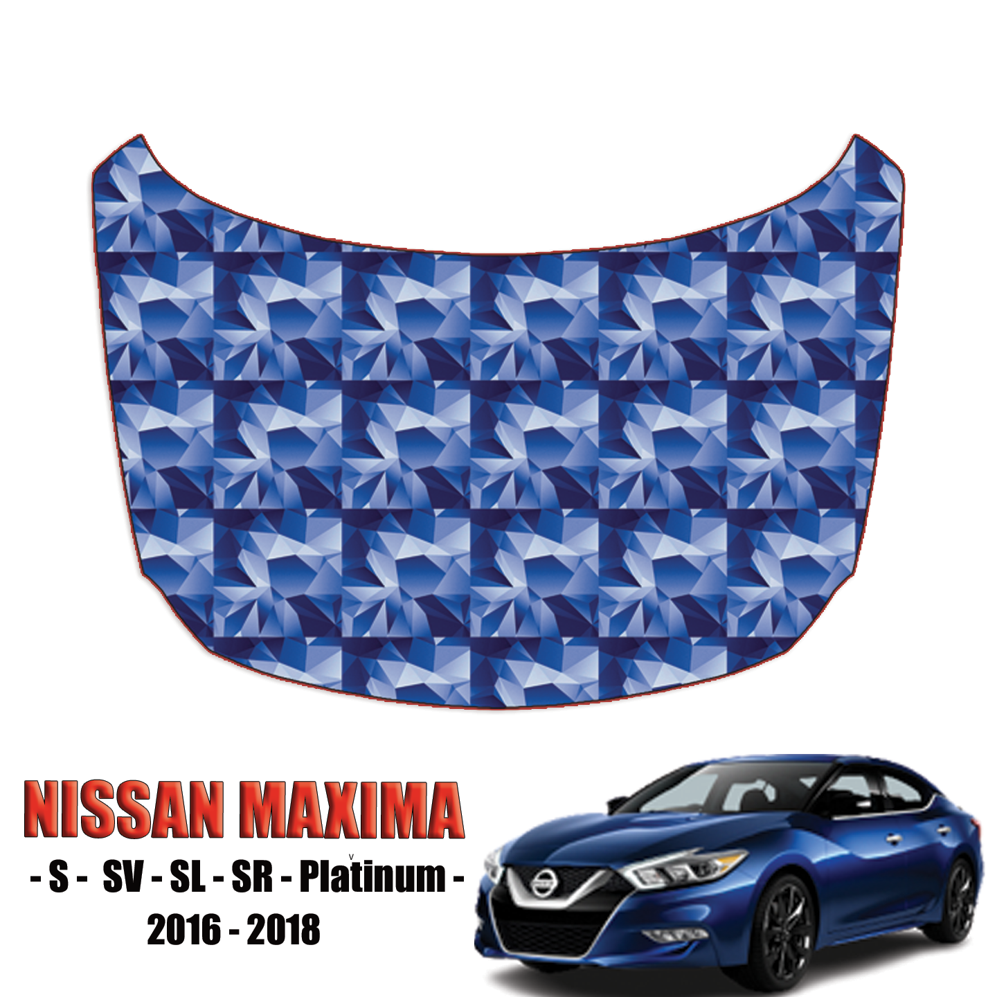 2016-2018 Nissan Maxima – S, SV, SL, SR, Platinum Precut Paint Protection Film – Full Hood