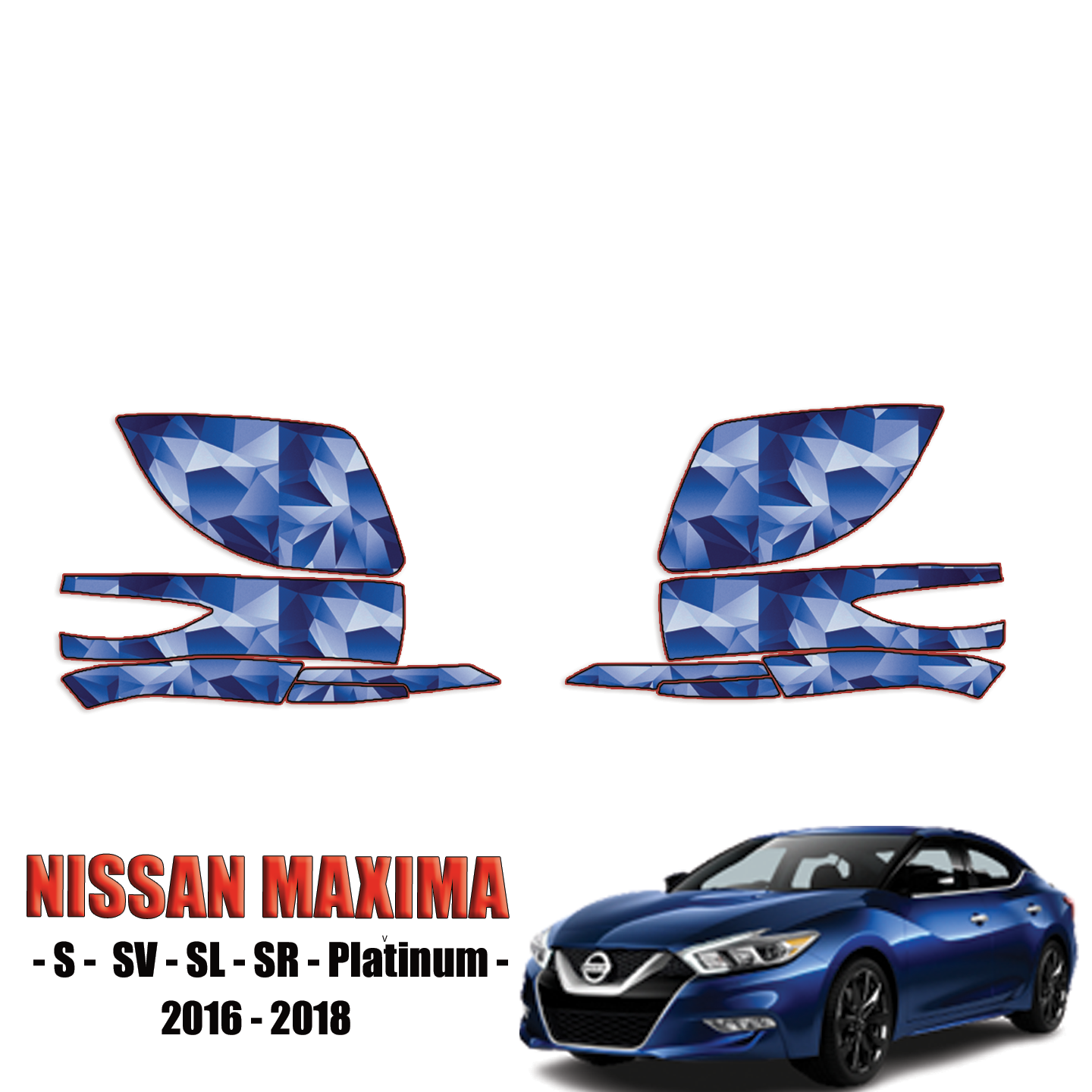 2016-2018 Nissan Maxima – S, SV, SL, SR, Platinum PPF Kit Precut Paint Protection Kit – Mirrors