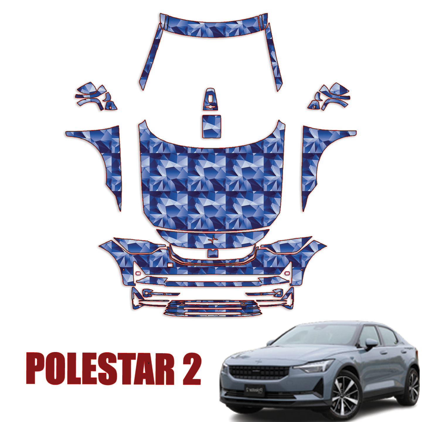 2021-2023 Polestar 2 Precut Paint Protection PPF Kit – Full Front