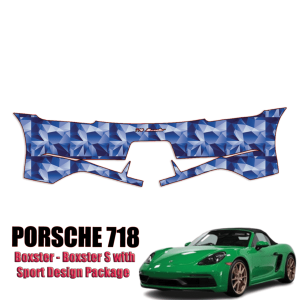2018 – 2022 Porsche 718 – Boxster, Boxster S with Sport Design Package Precut Paint Protection Kit – Full Rear Bumper
