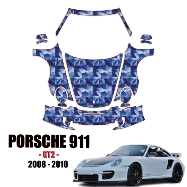 2008 – 2010 Porsche 911 – GT2 Pre Cut Paint Protection Kit – Full Front + A Pillars + Rooftop