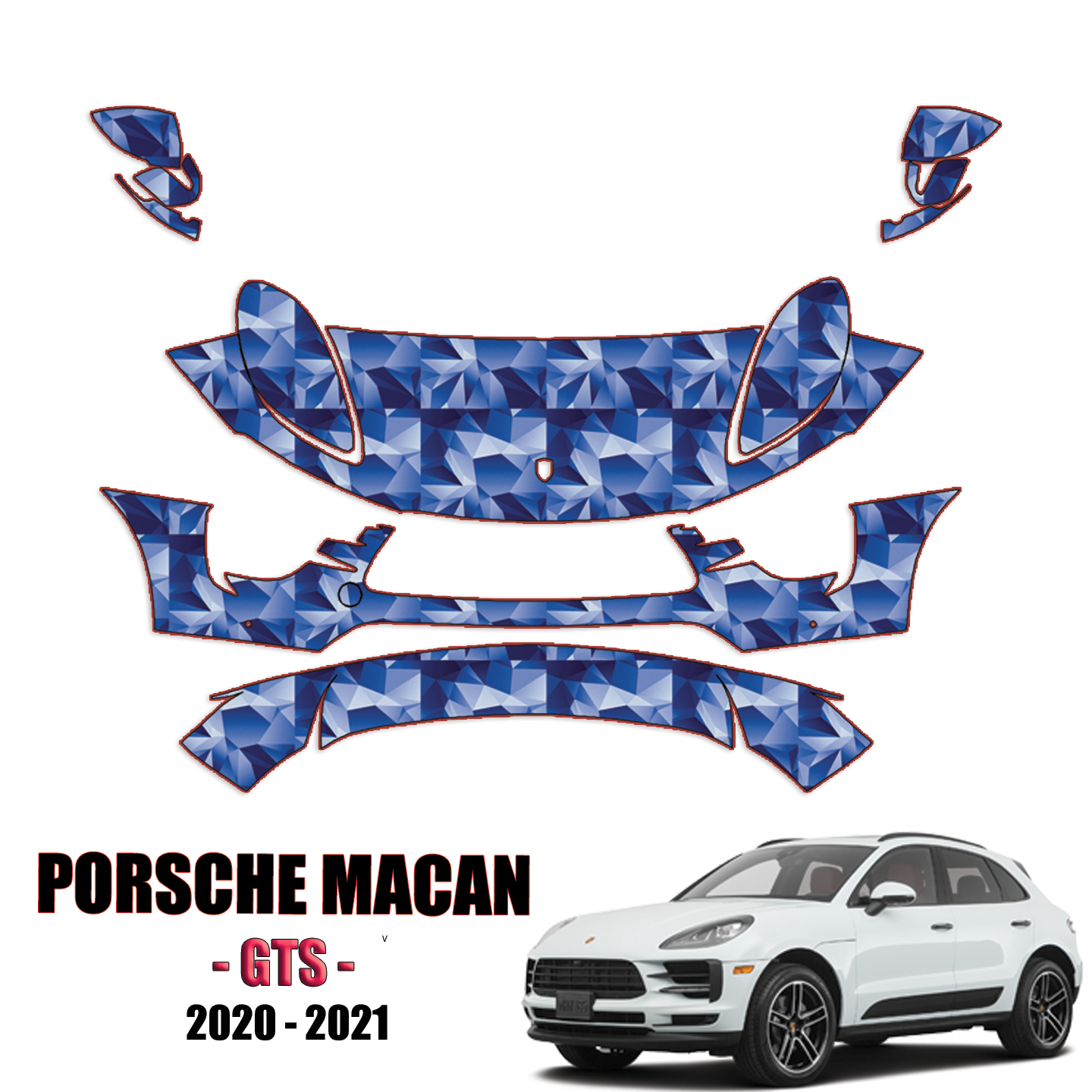 2020-2021 Porsche Macan GTS Precut Paint Protection PPF Kit – Partial Front