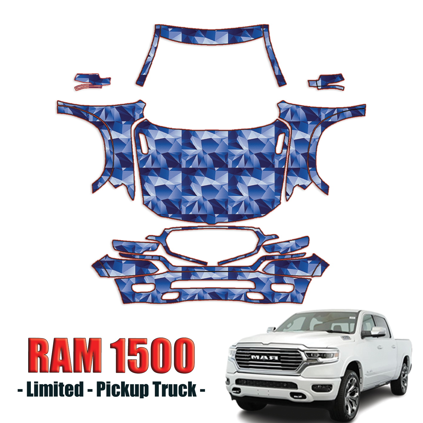 2019-2024 Ram 1500 Limited Precut Paint Protection Kit – Full Front