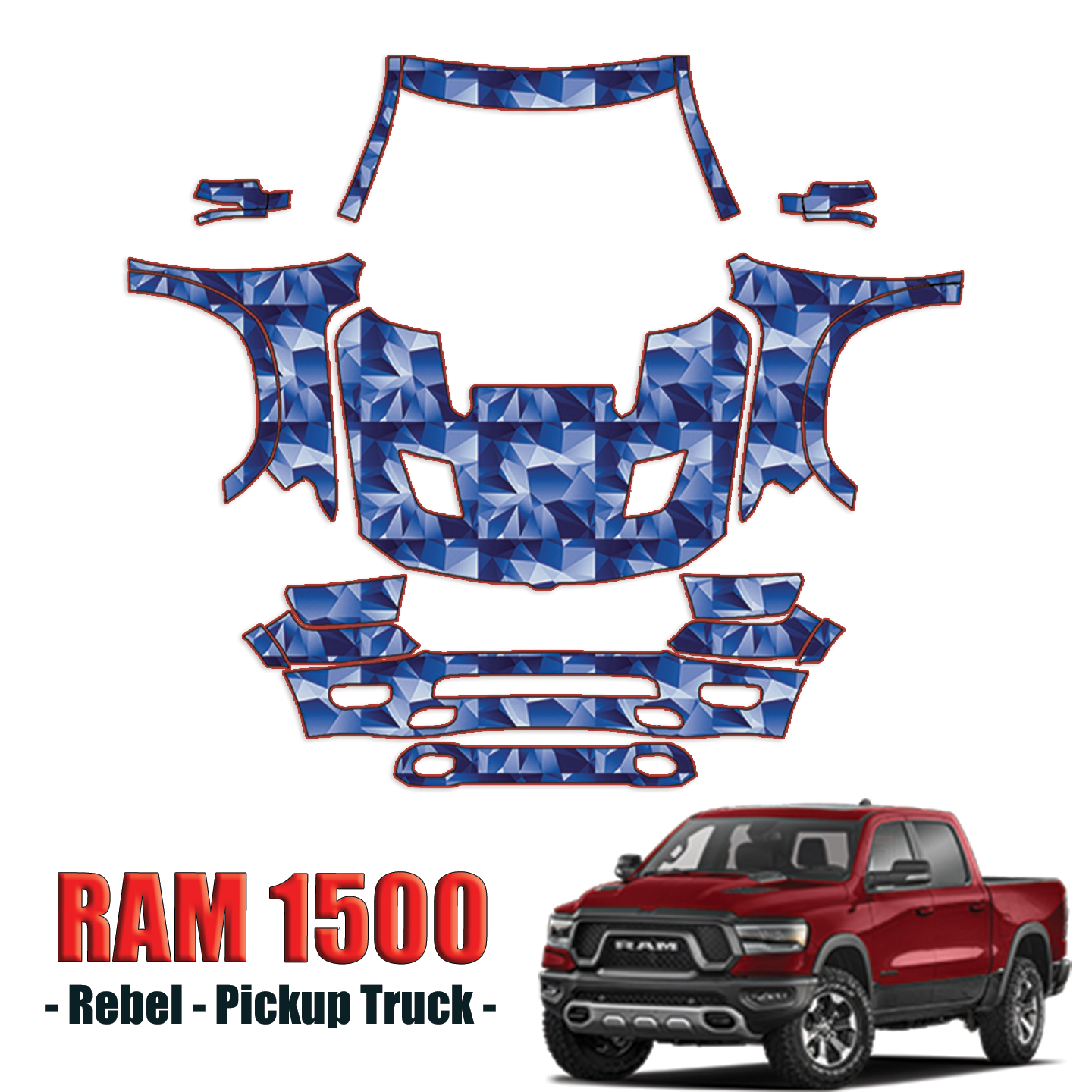 2019-2024 Ram 1500 Rebel Precut Paint Protection Kit – Full Front