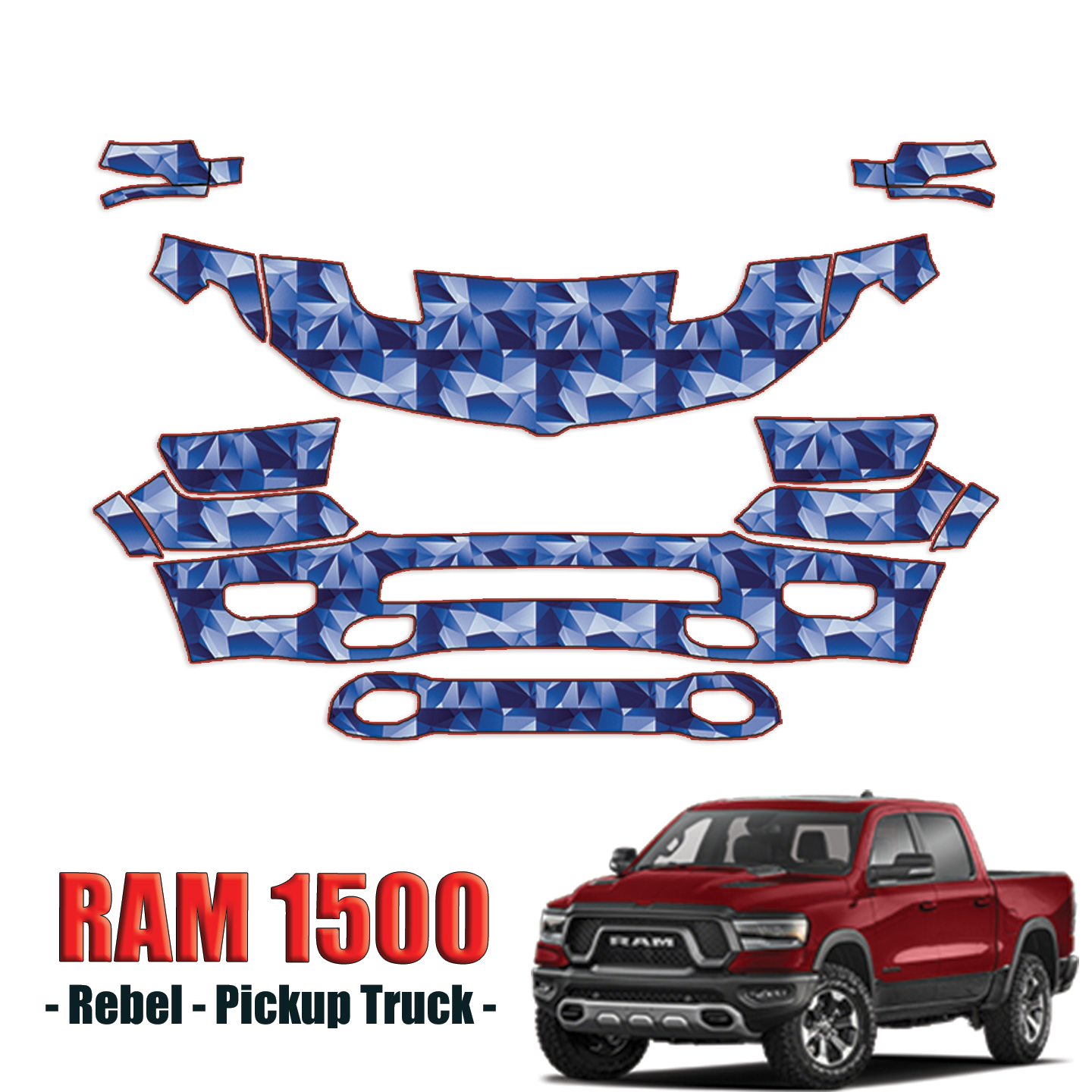 2019-2024 Ram 1500 Rebel Precut Paint Protection Kit – Partial Front
