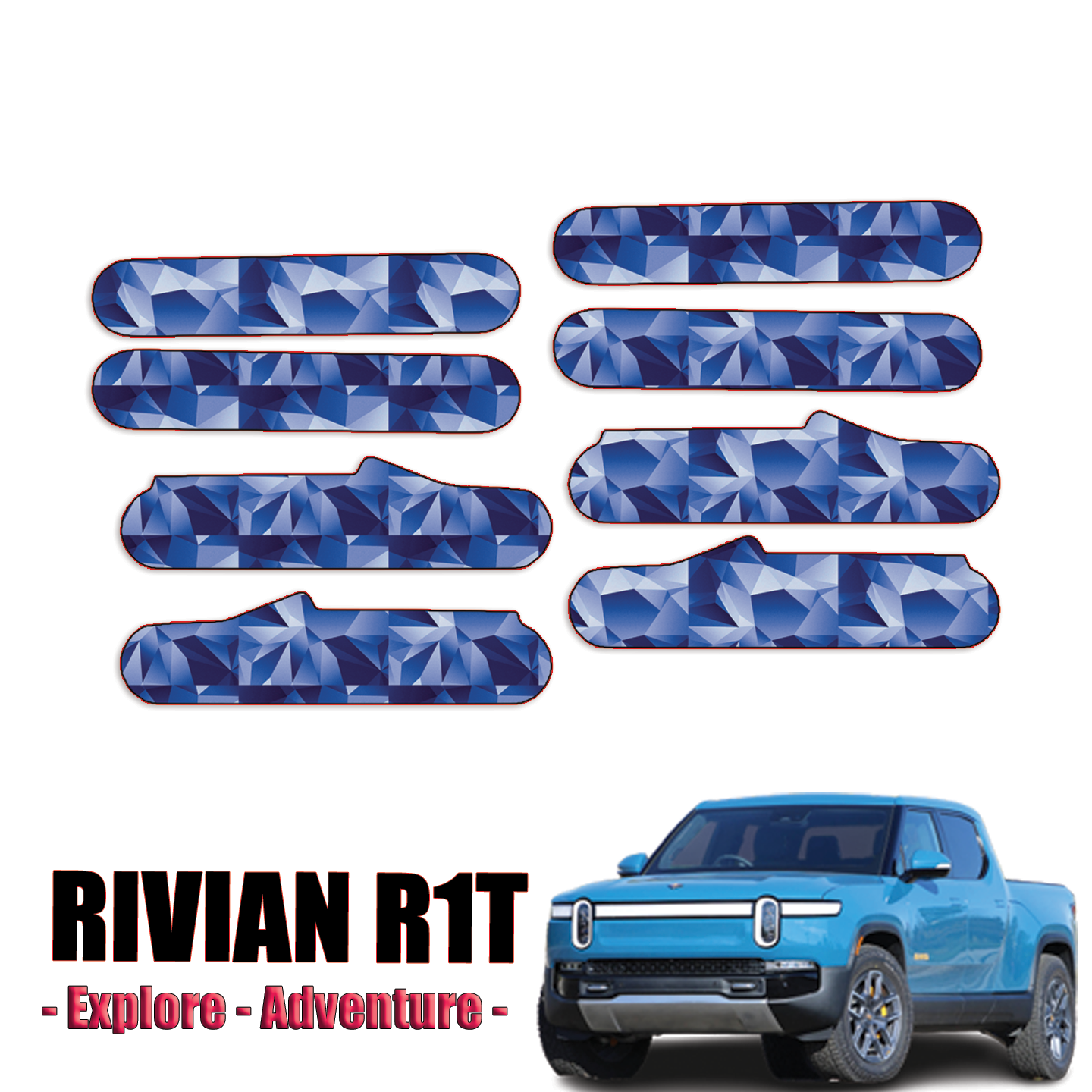 2022-2023 Rivian R1T- Explore, Adventure Precut Paint Protection Kit – Door Cups