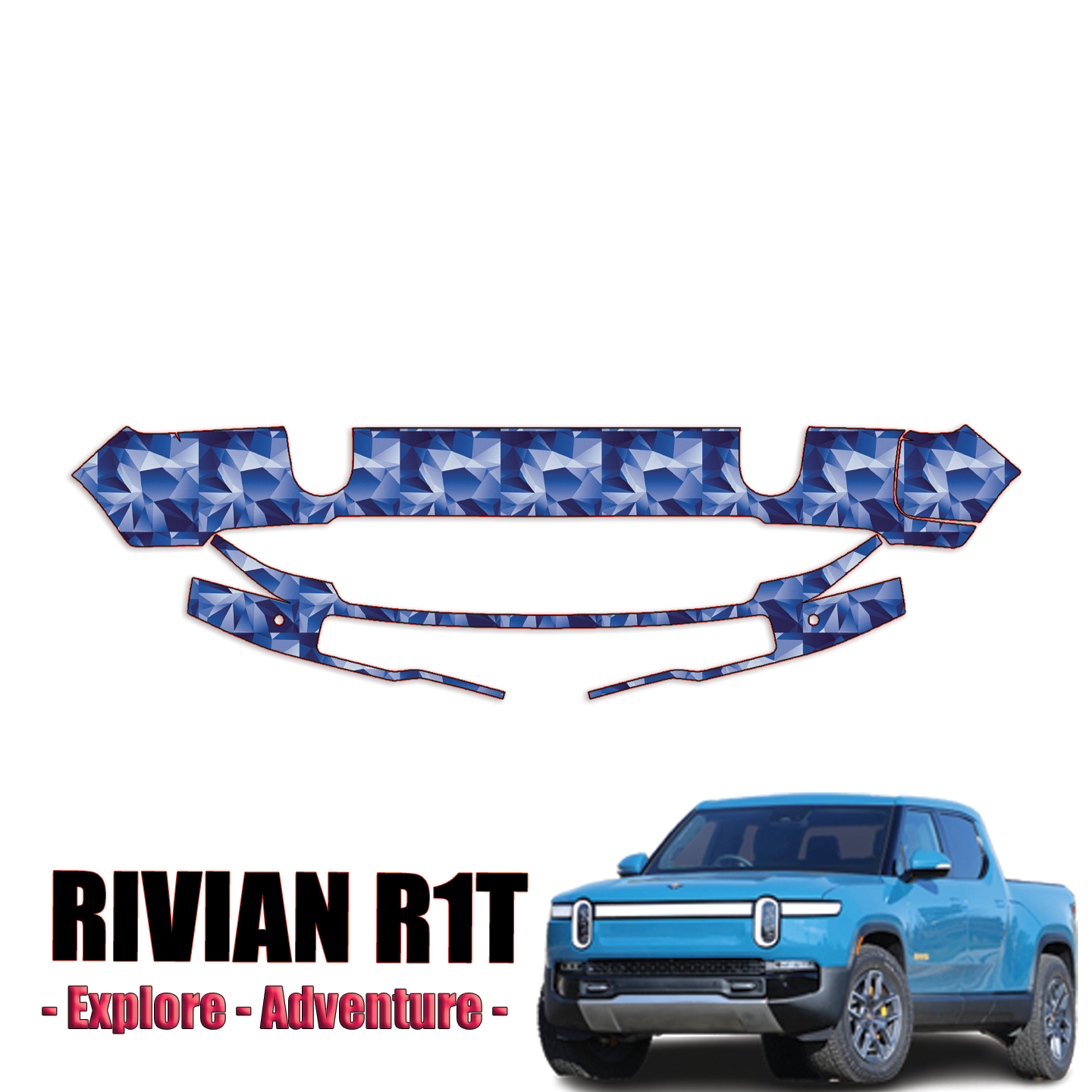 2022-2023 Rivian R1T- Explore, Adventure Precut Paint Protection Kit – Front Bumper