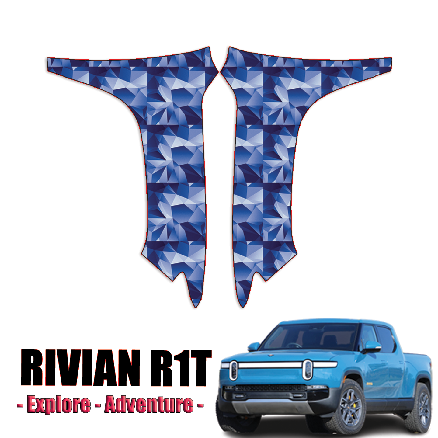 2022-2023 Rivian R1T- Explore, Adventure Precut Paint Protection Kit – Full Front Fenders