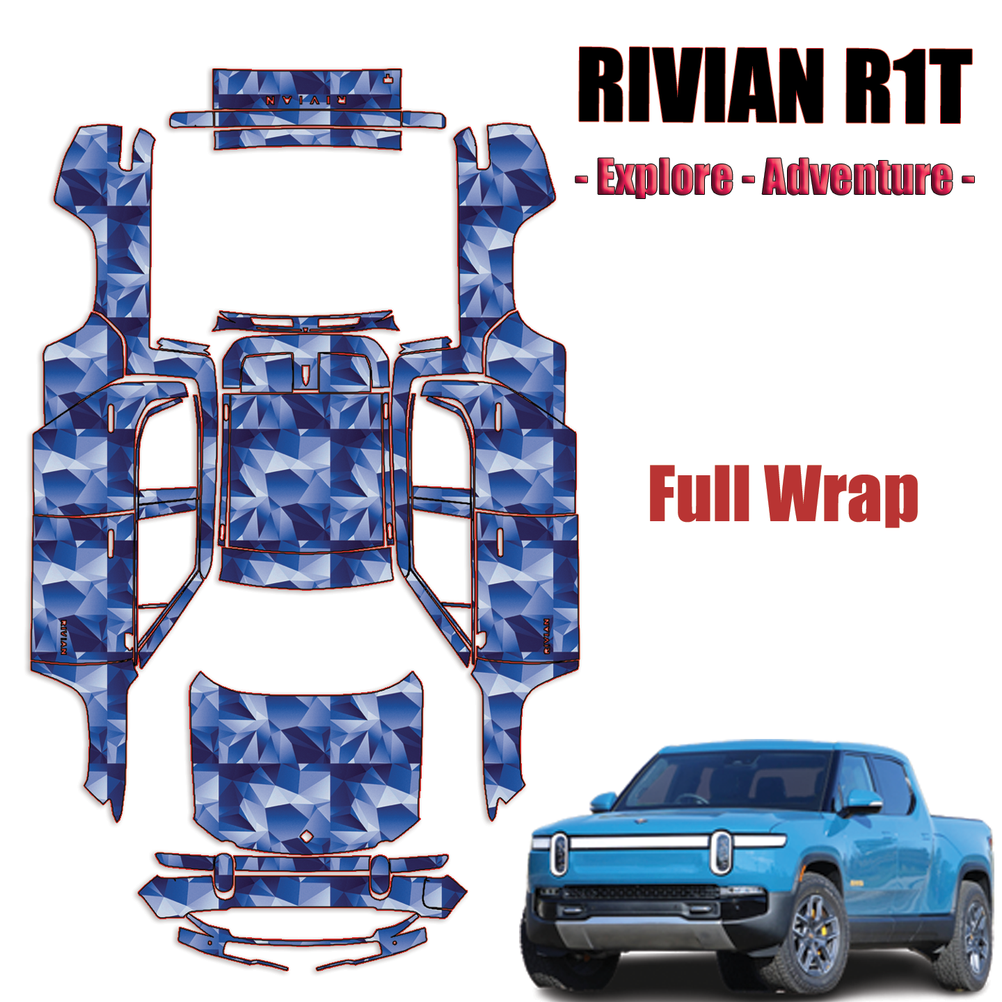 2022-2023 Rivian R1T Paint Protection PreCut PPF Kit – Full Vehicle Wrap